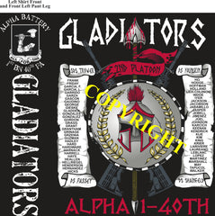 Platoon Items (2nd generation print) ALPHA 1st 40th GLADIATORS OCT 2022