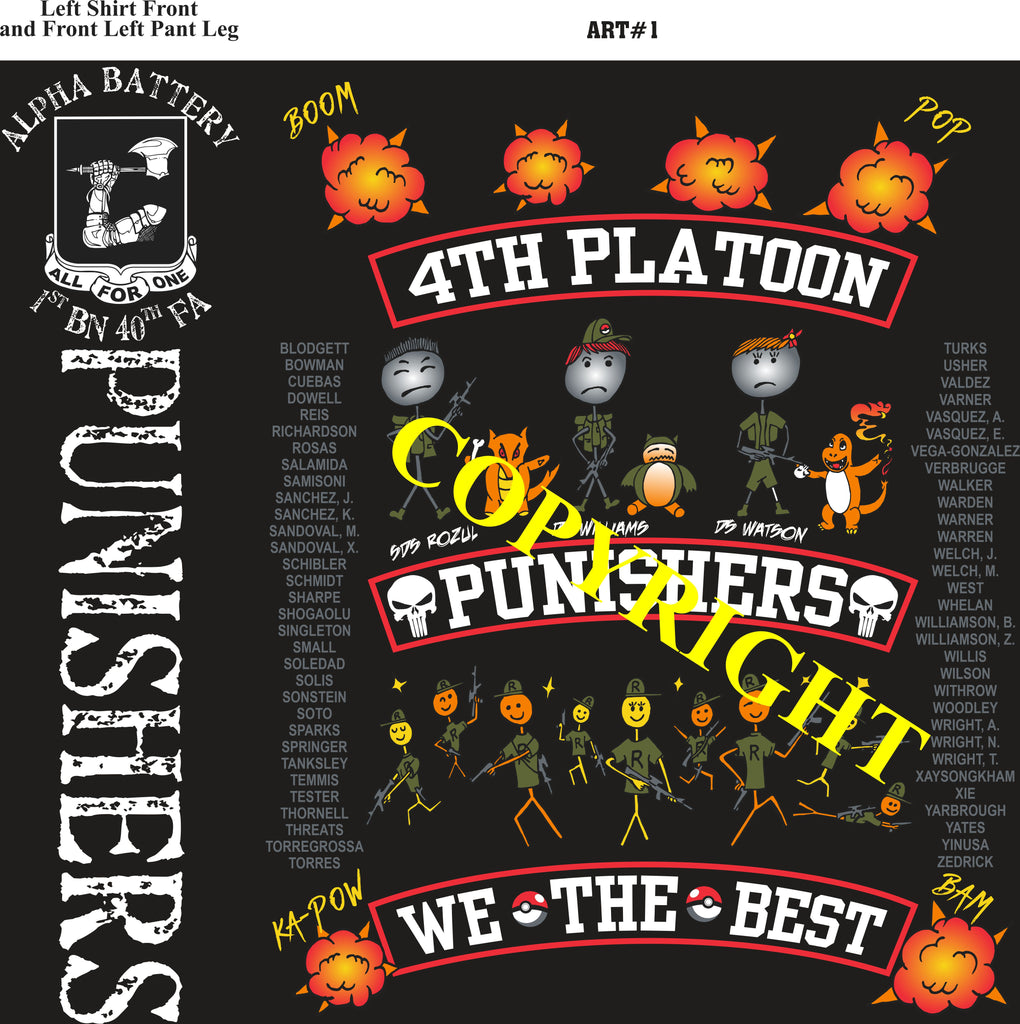 Platoon Items (2nd generation print) ALPHA 1st 40th PUNISHERS OCT 2022
