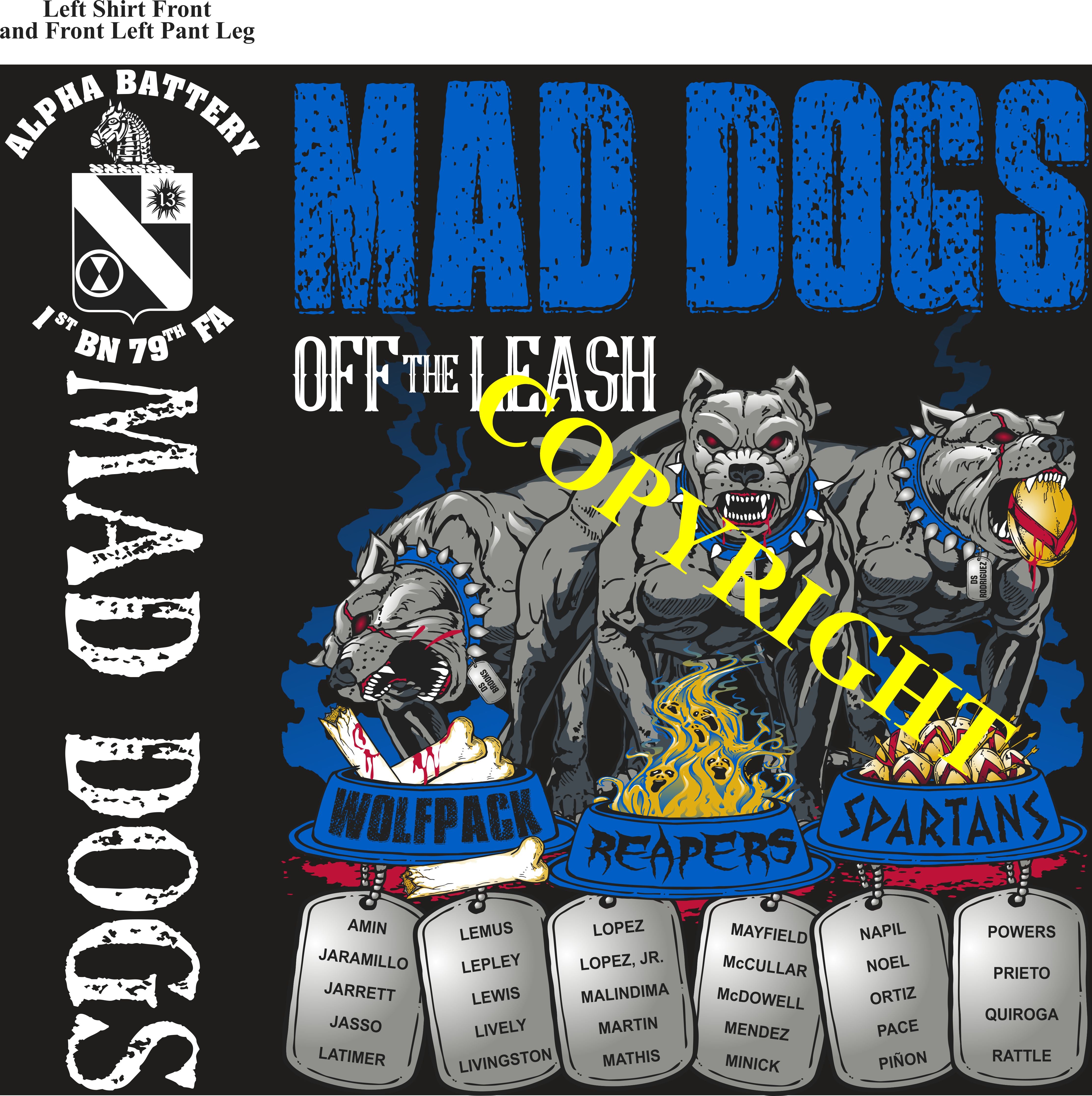 Platoon Items (2nd generation print) ALPHA 1st 79th MAD DOGS JULY 2022