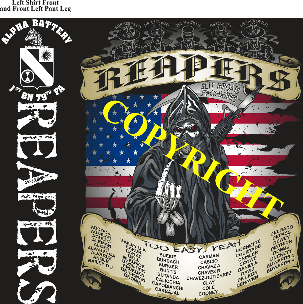 Platoon Shirts (2nd generation print) ALPHA 1st 79th REAPERS AUG 2020