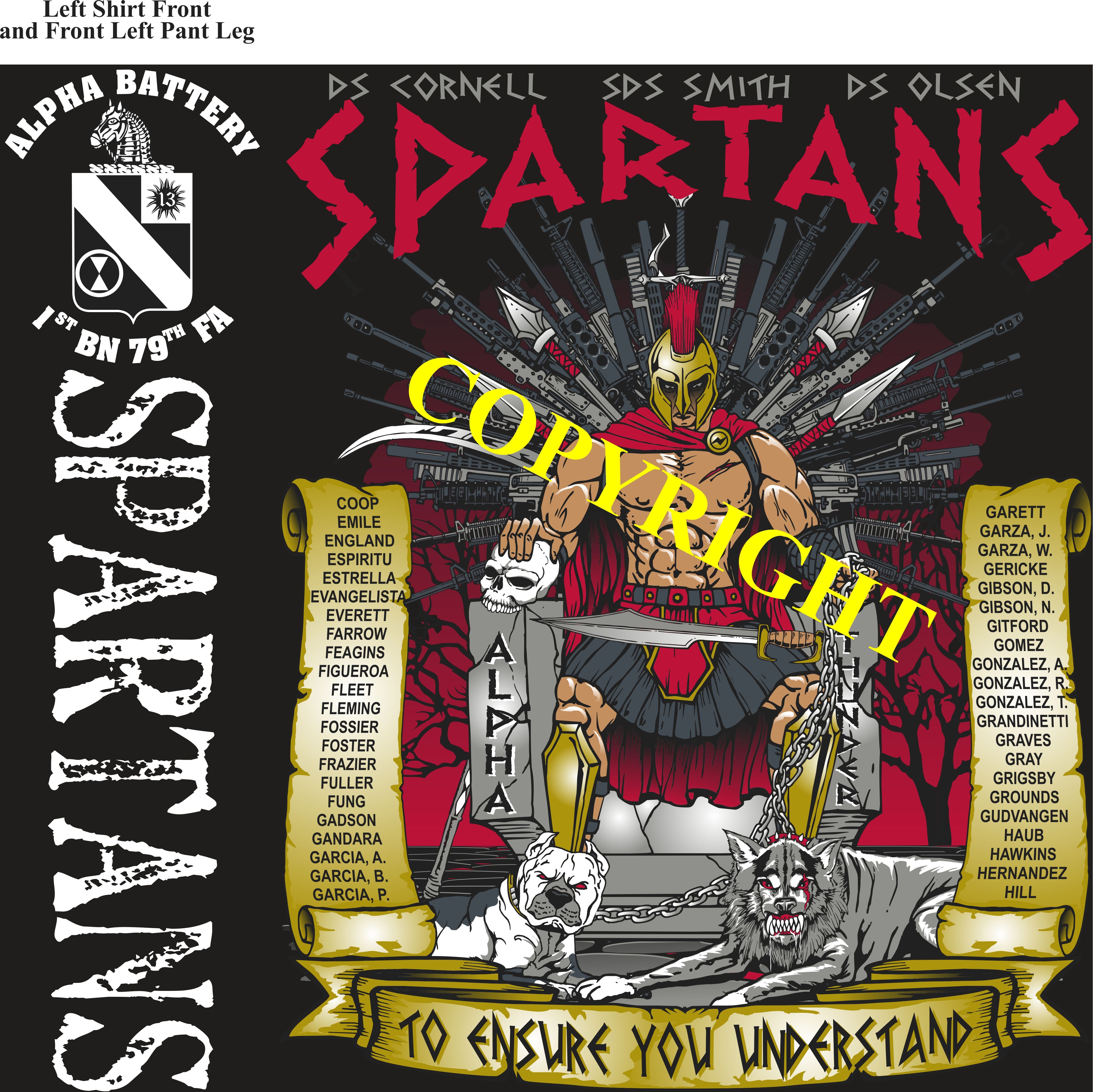 Platoon Shirts (2nd generation print) ALPHA 1st 79th SPARTANS APR 2021