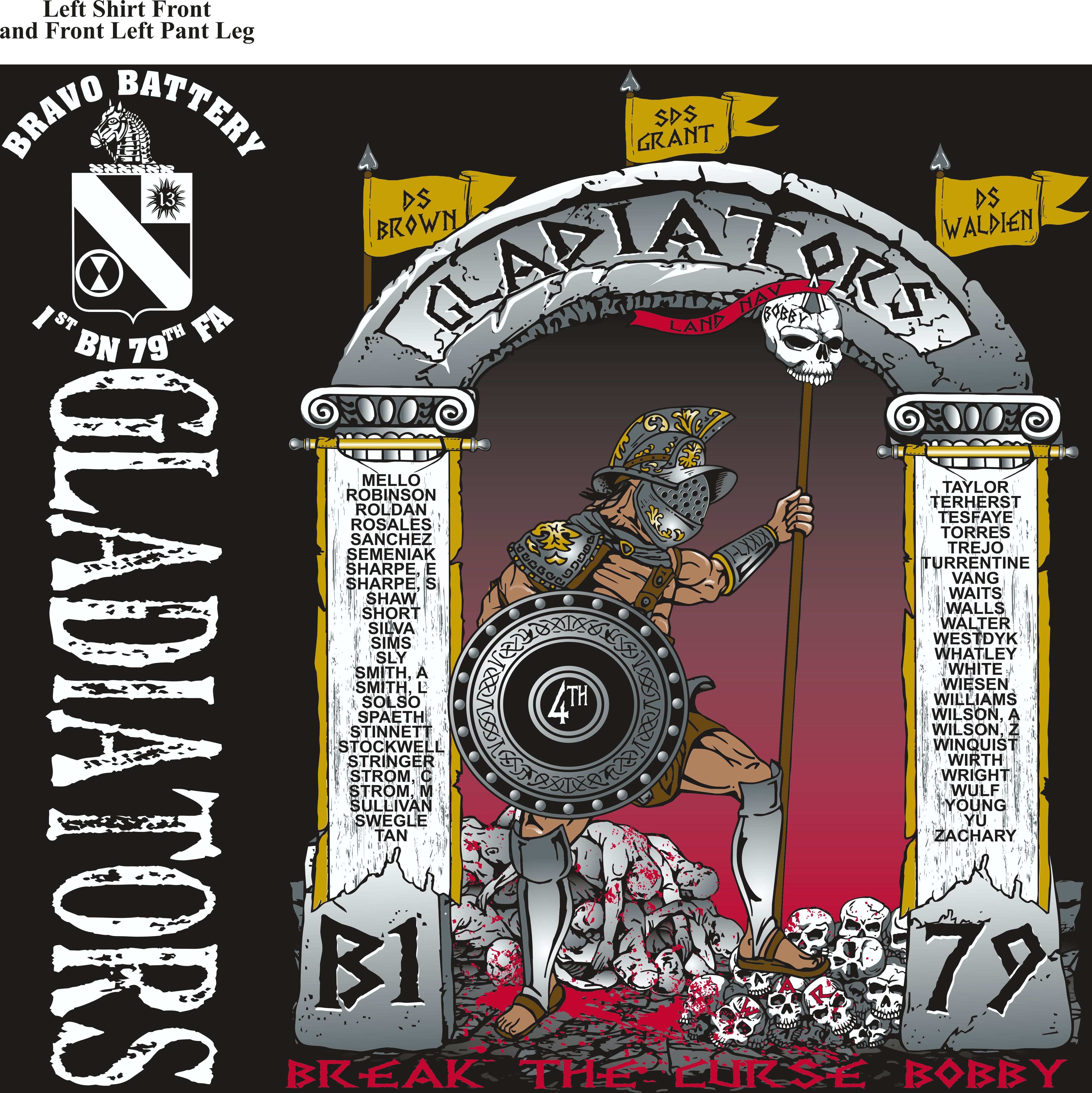 Platoon Shirts (2nd generation print) BRAVO 1ST 79TH GLADIATORS APR 2018