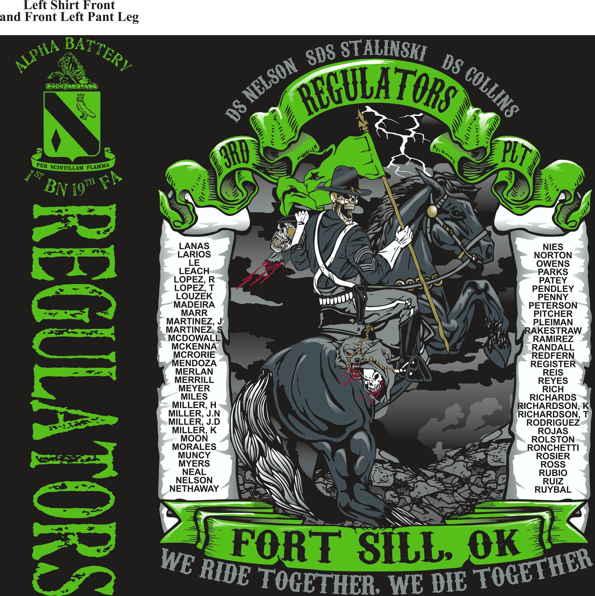 PLATOON SHIRTS (2nd generation print) ALPHA 1st 19th REGULATORS SEPT 2016