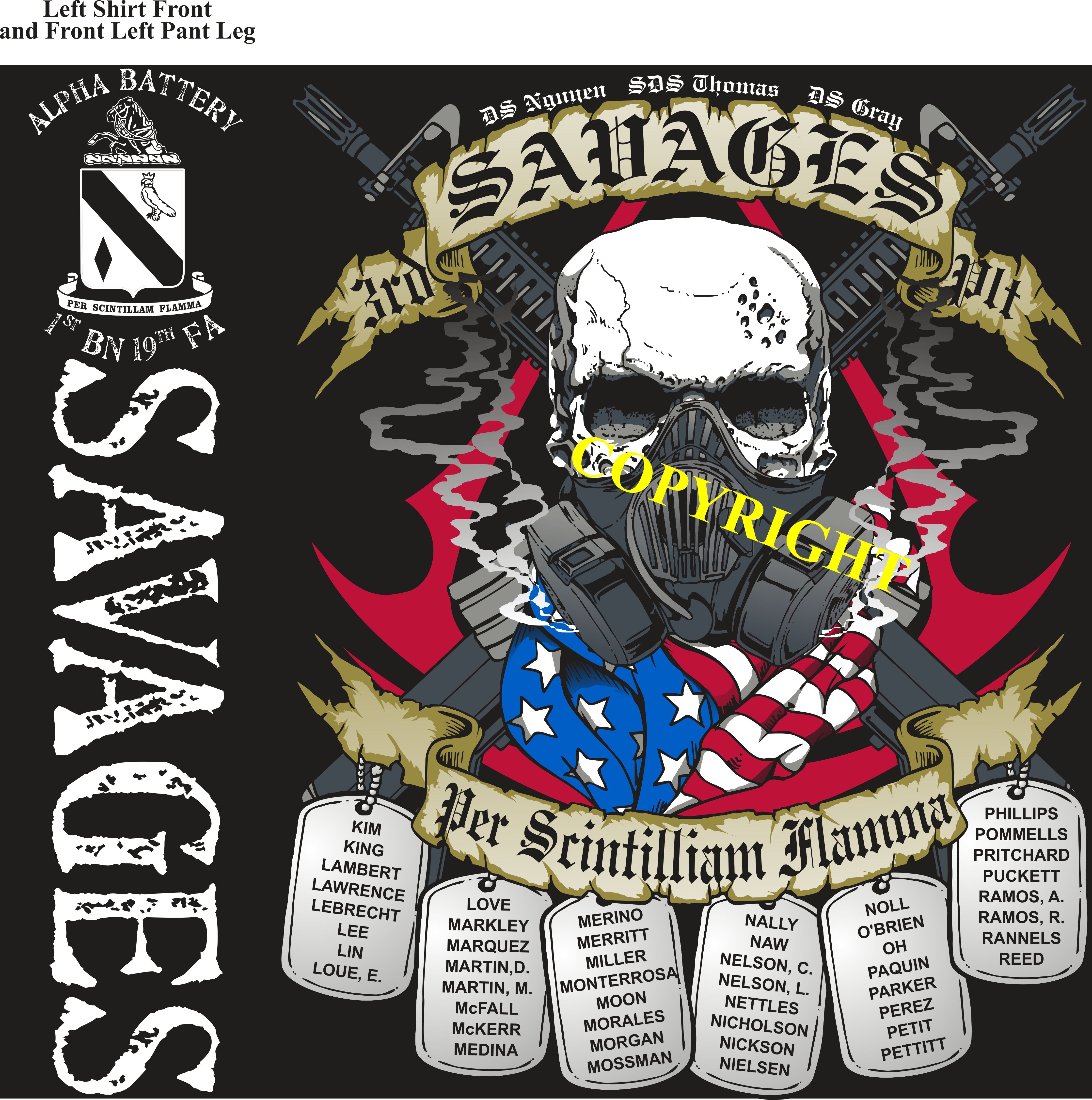 Platoon Shirts (2nd generation print) ALPHA 1st 19th SAVAGES JAN 2019