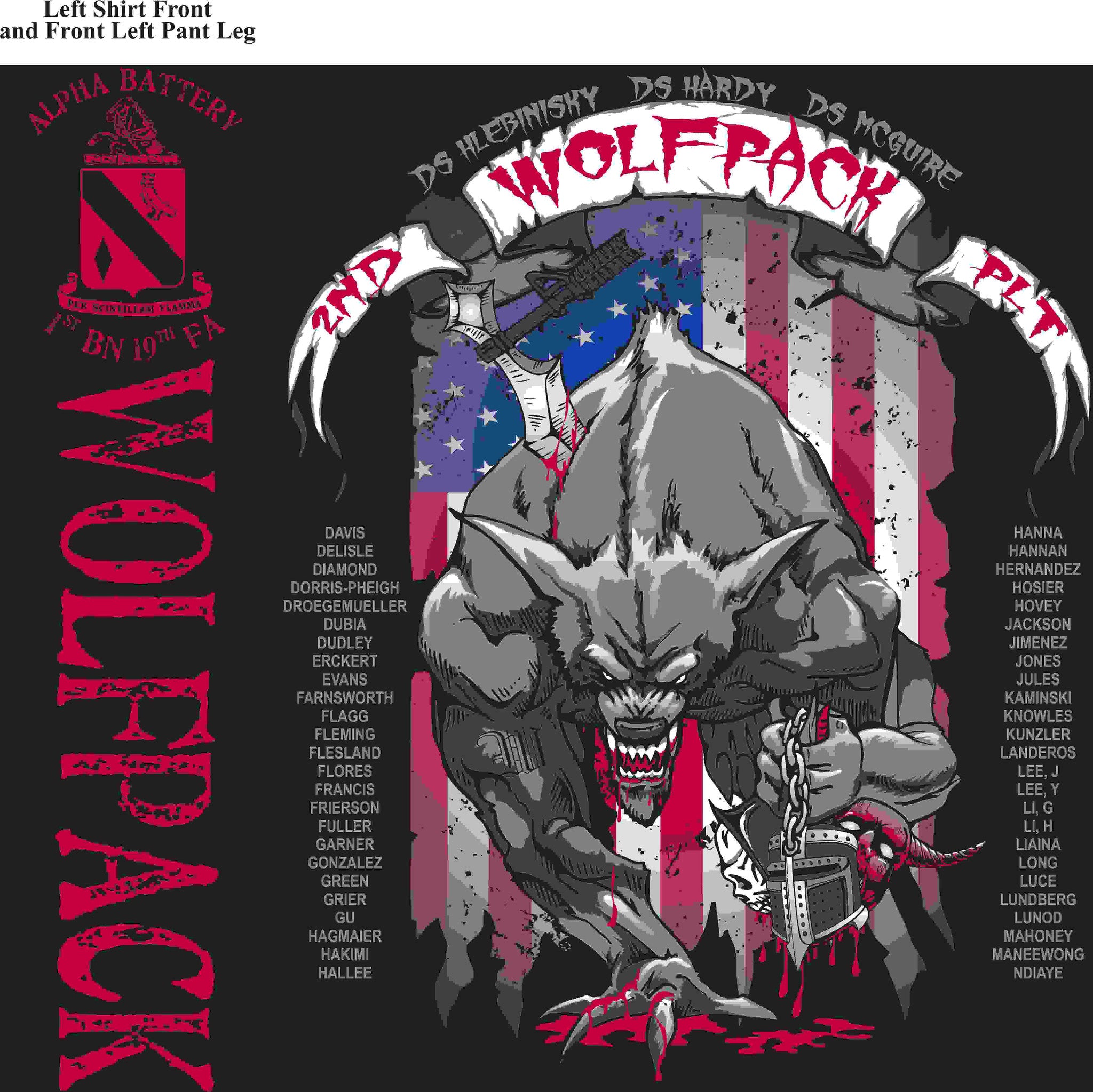 PLATOON SHIRTS (2nd generation print) ALPHA 1st 19th WOLFPACK MAR 2016