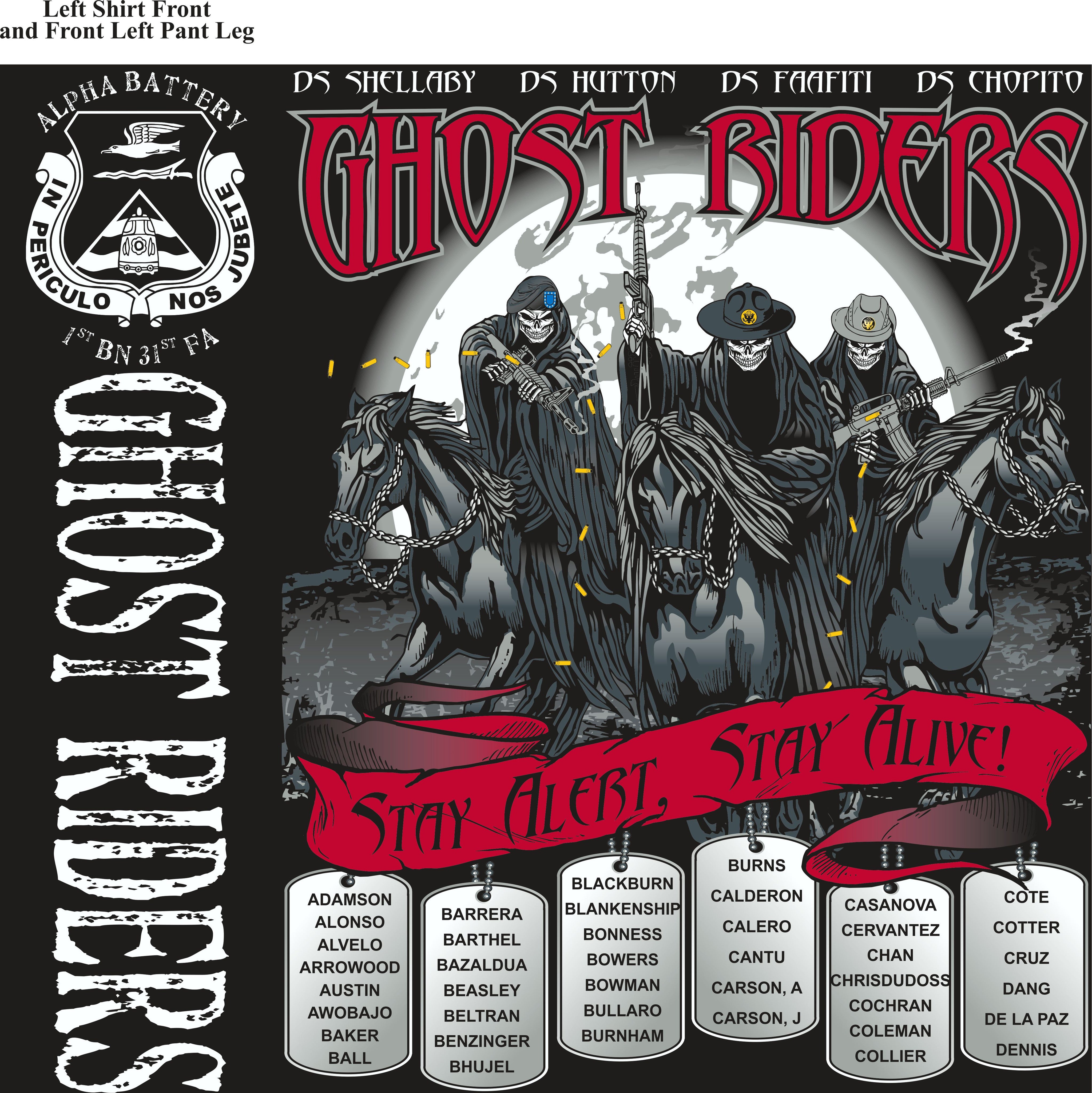 PLATOON SHIRTS (2nd generation print) ALPHA 1st 31st GHOST RIDERS JUNE 2017