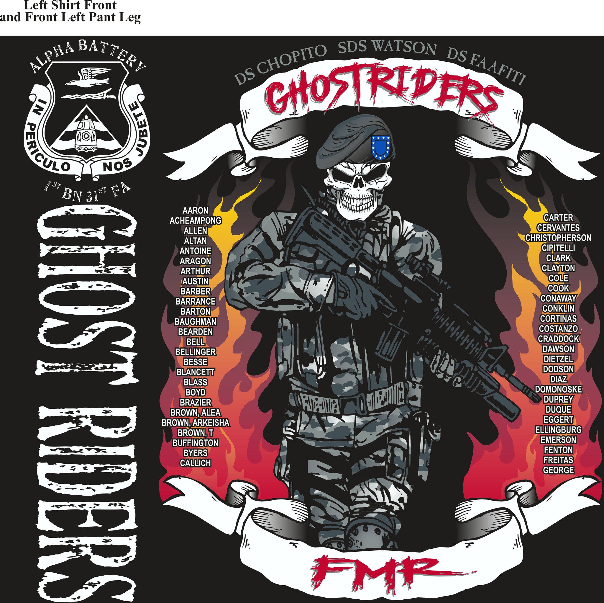 PLATOON SHIRTS (2nd generation print) ALPHA 1st 31st GHOST RIDERS NOV 2016