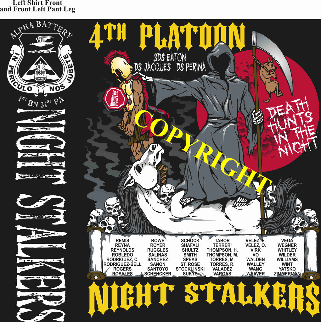 Platoon Shirts (2nd generation print) ALPHA 1st 31st NIGHT STALKERS JULY 2019