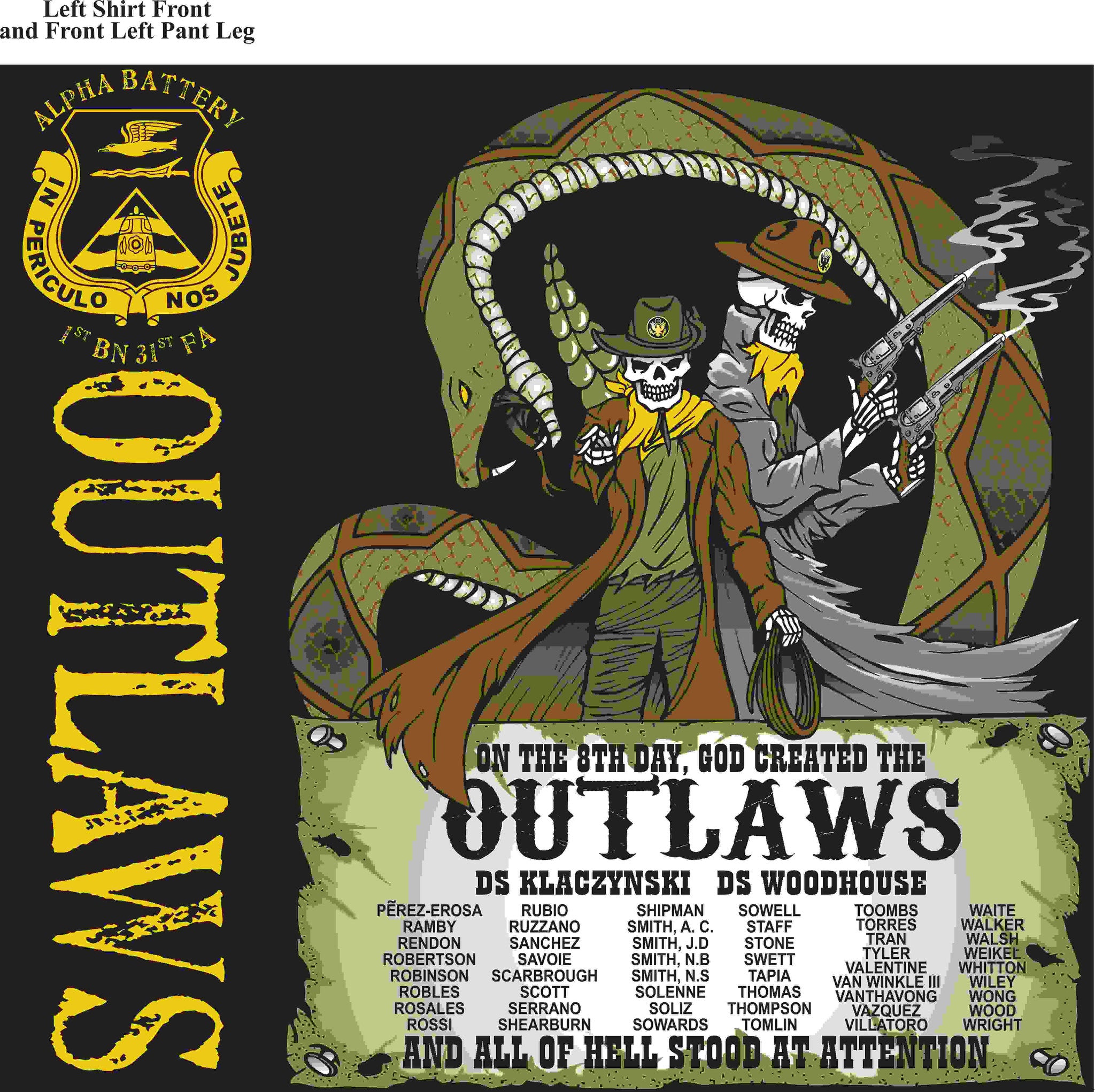 PLATOON SHIRTS (2nd generation print) ALPHA 1st 31st OUTLAWS MAY 2016