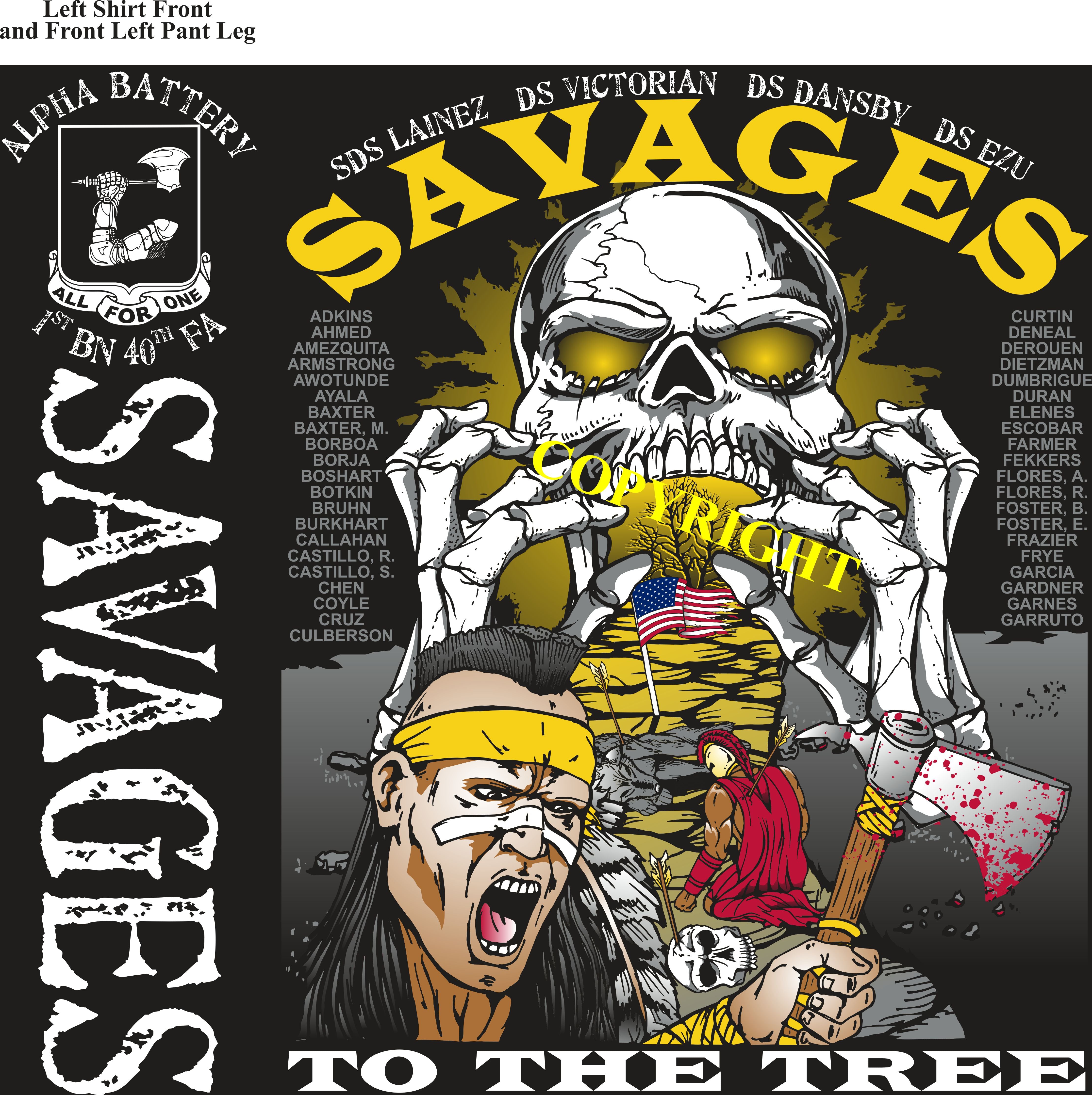 Platoon Shirts (2nd generation print) ALPHA 1st 40th SAVAGES FEB 2019