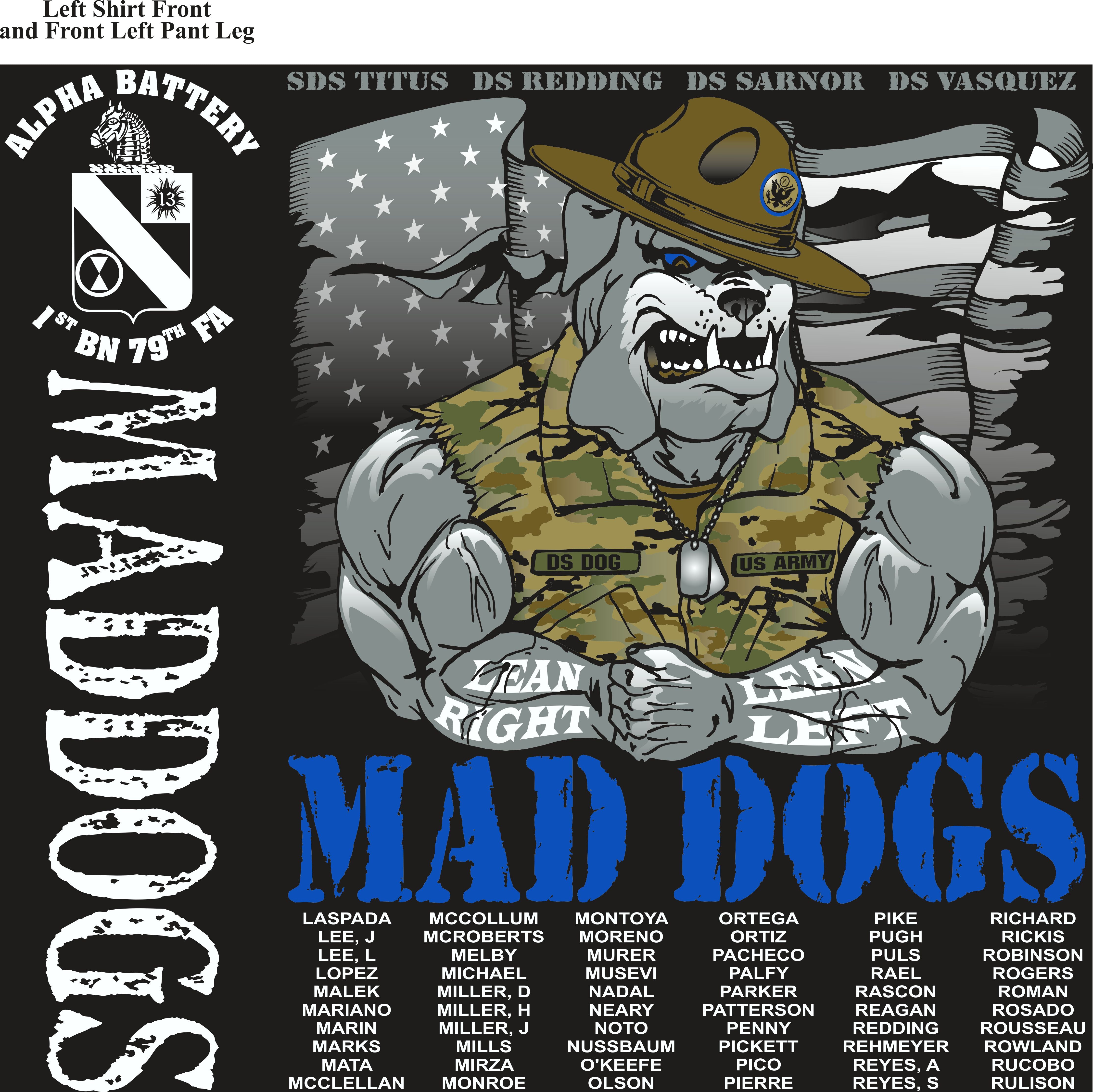 Platoon Shirts (2nd generation print) ALPHA 1ST 79TH MADDOGS DEC 2017