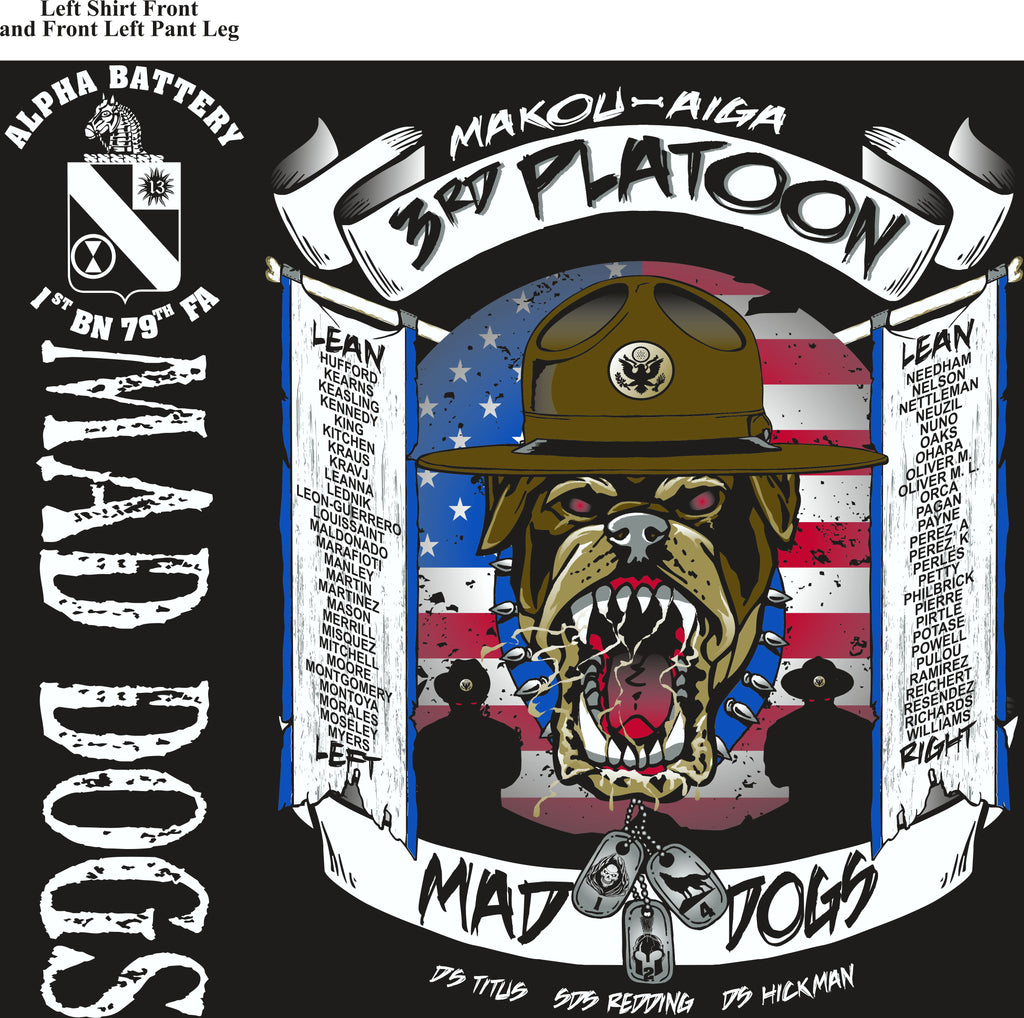 Platoon Shirts (2nd generation print) ALPHA 1st 79th MAD DOGS SEPT 2018