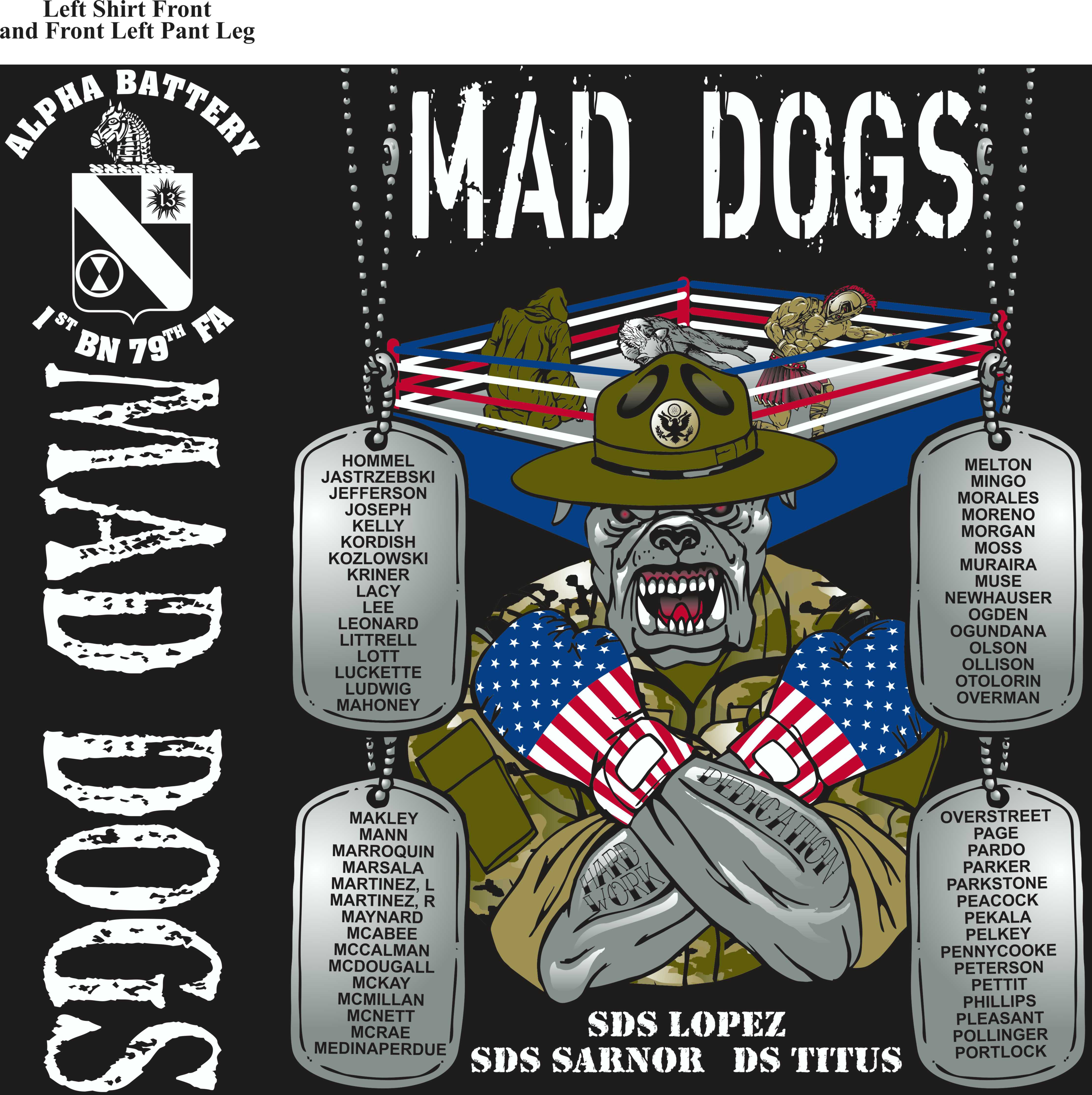 Platoon Shirts (2nd generation print) ALPHA 1ST 79TH MAD DAWGS SEPT 2017