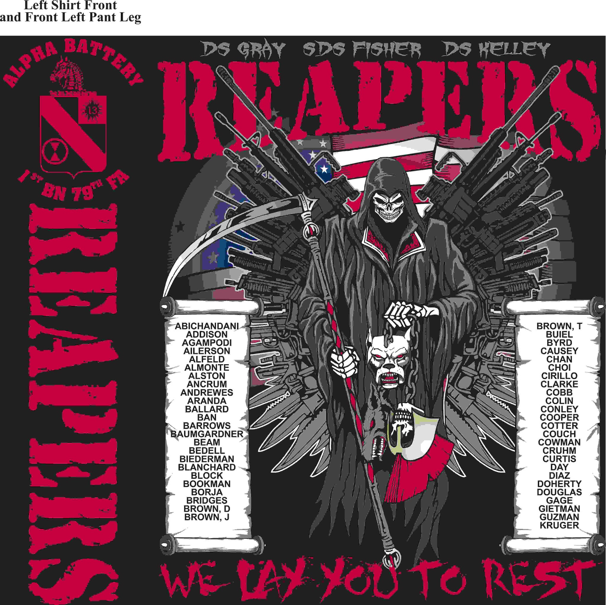 PLATOON SHIRTS (2nd generation print) ALPHA 1st 79th REAPERS MAR 2016
