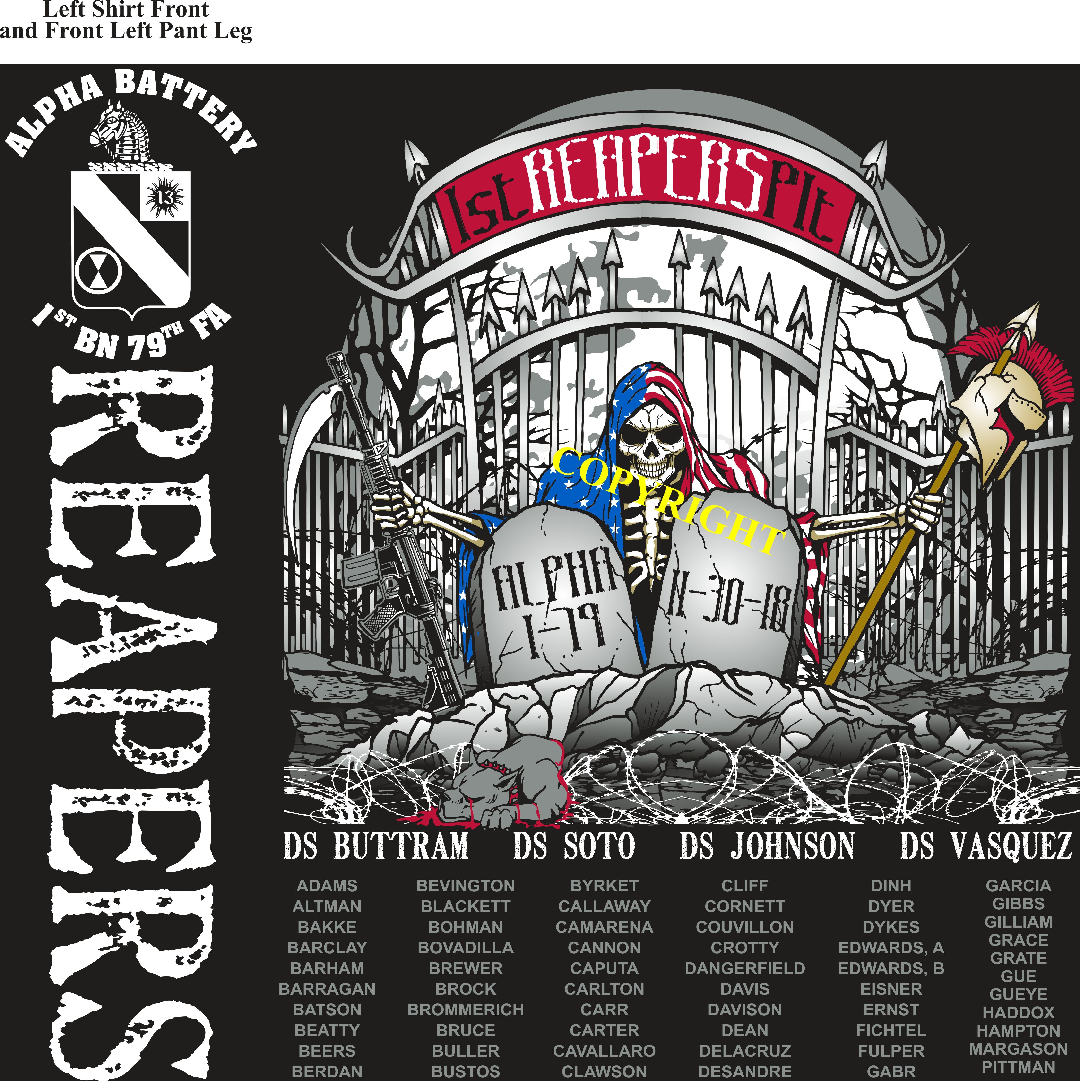 Platoon Shirts (2nd generation print) ALPHA 1st 79th REAPERS NOV 2018