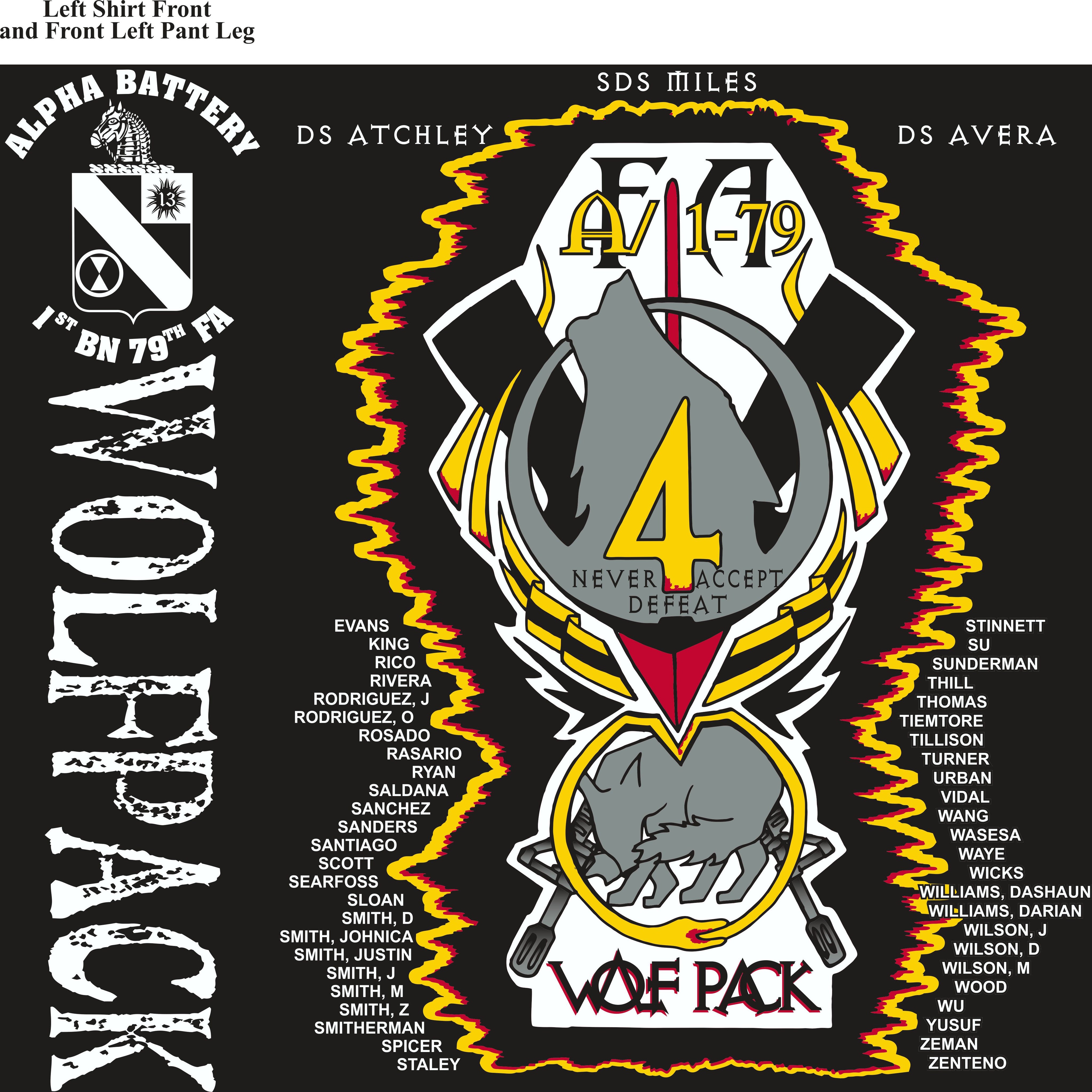 PLATOON SHIRTS (2nd generation print) ALPHA 1st 79th WOLFPACK JUNE 2017