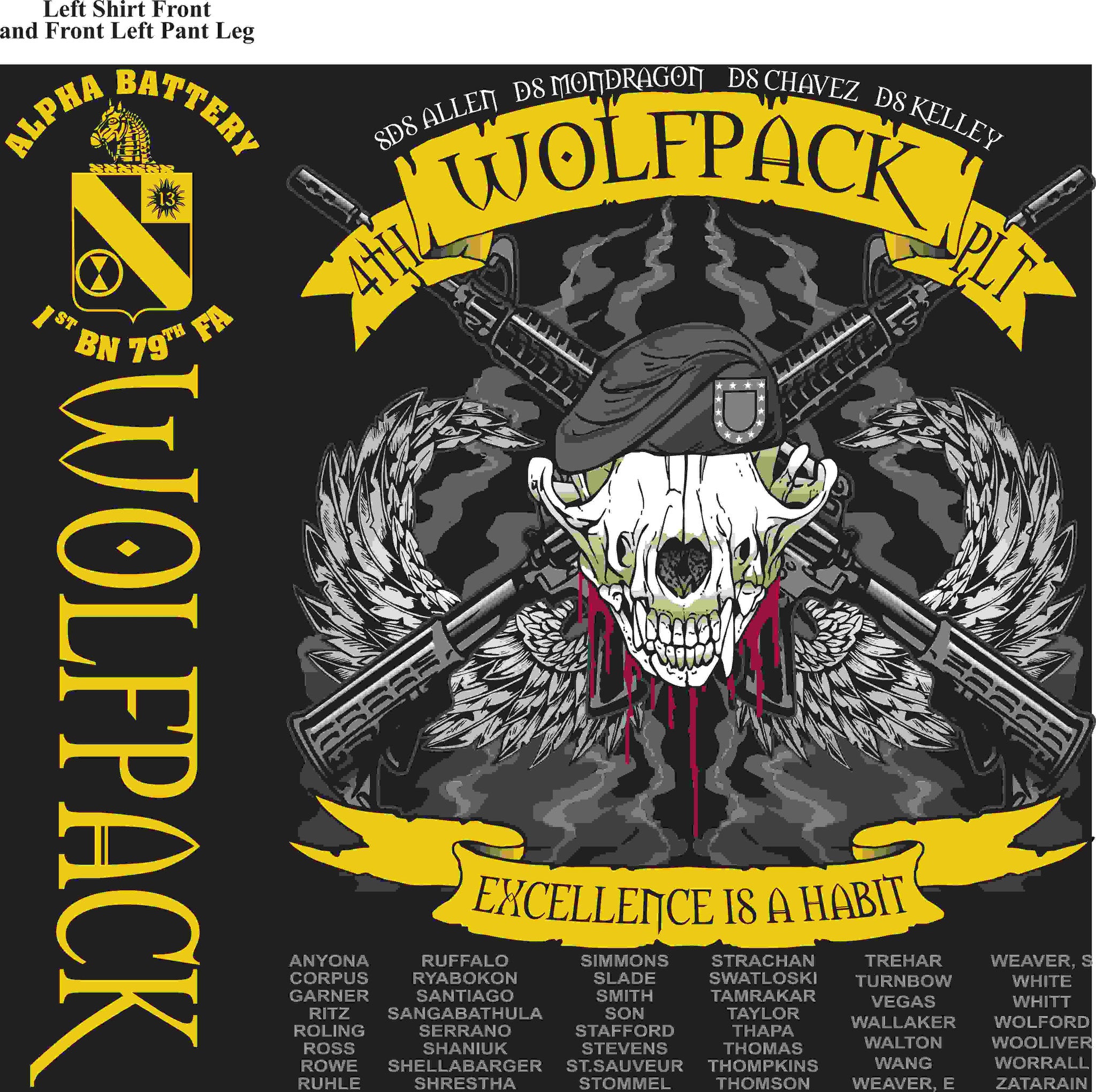 PLATOON SHIRTS (2nd generation print) ALPHA 1st 79th WOLFPACK MAR 2016