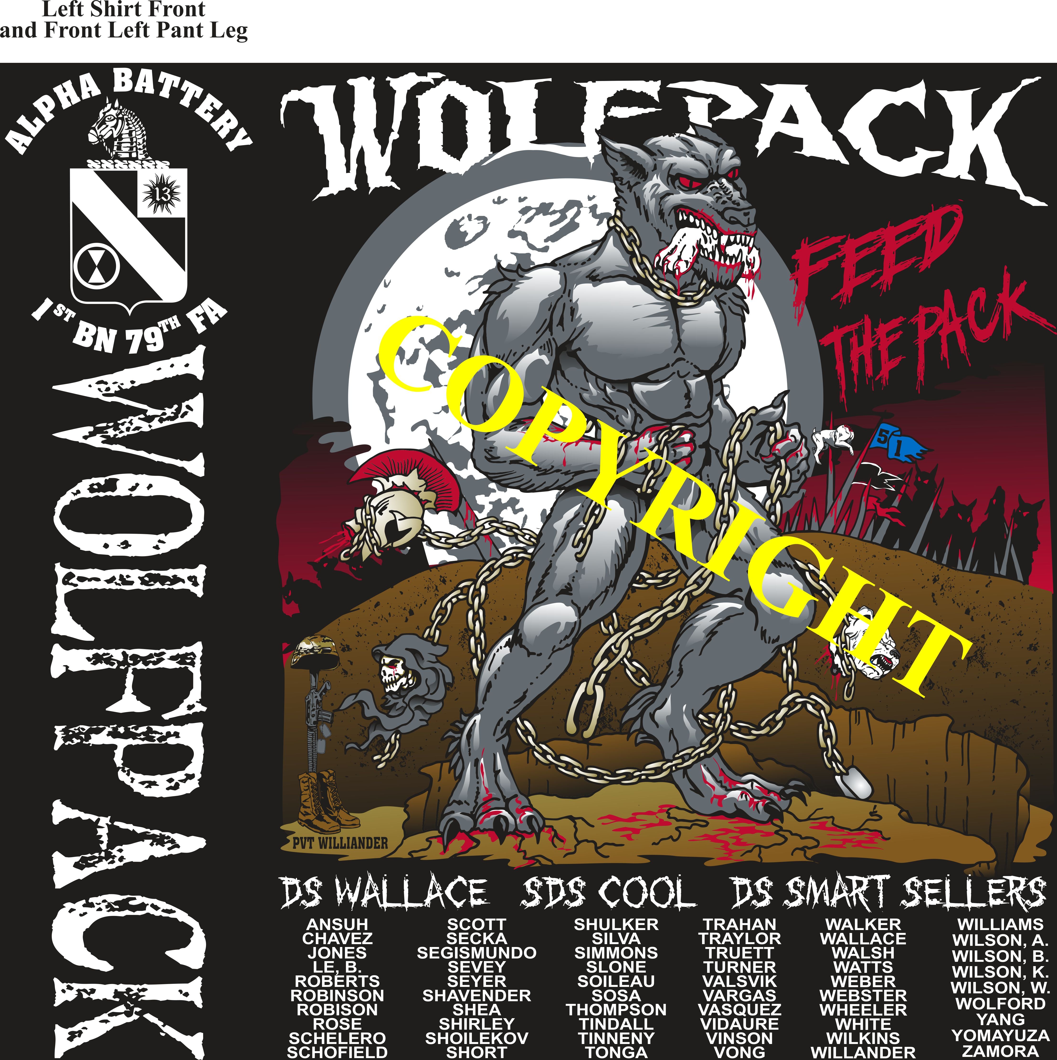 Platoon Shirts (2nd generation print) ALPHA 1st 79th WOLFPACK OCT 2019