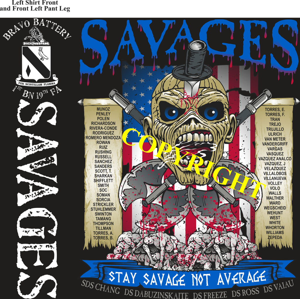 Platoon Shirts (2nd generation print) BRAVO 1st 19th SAVAGES OCT 2020
