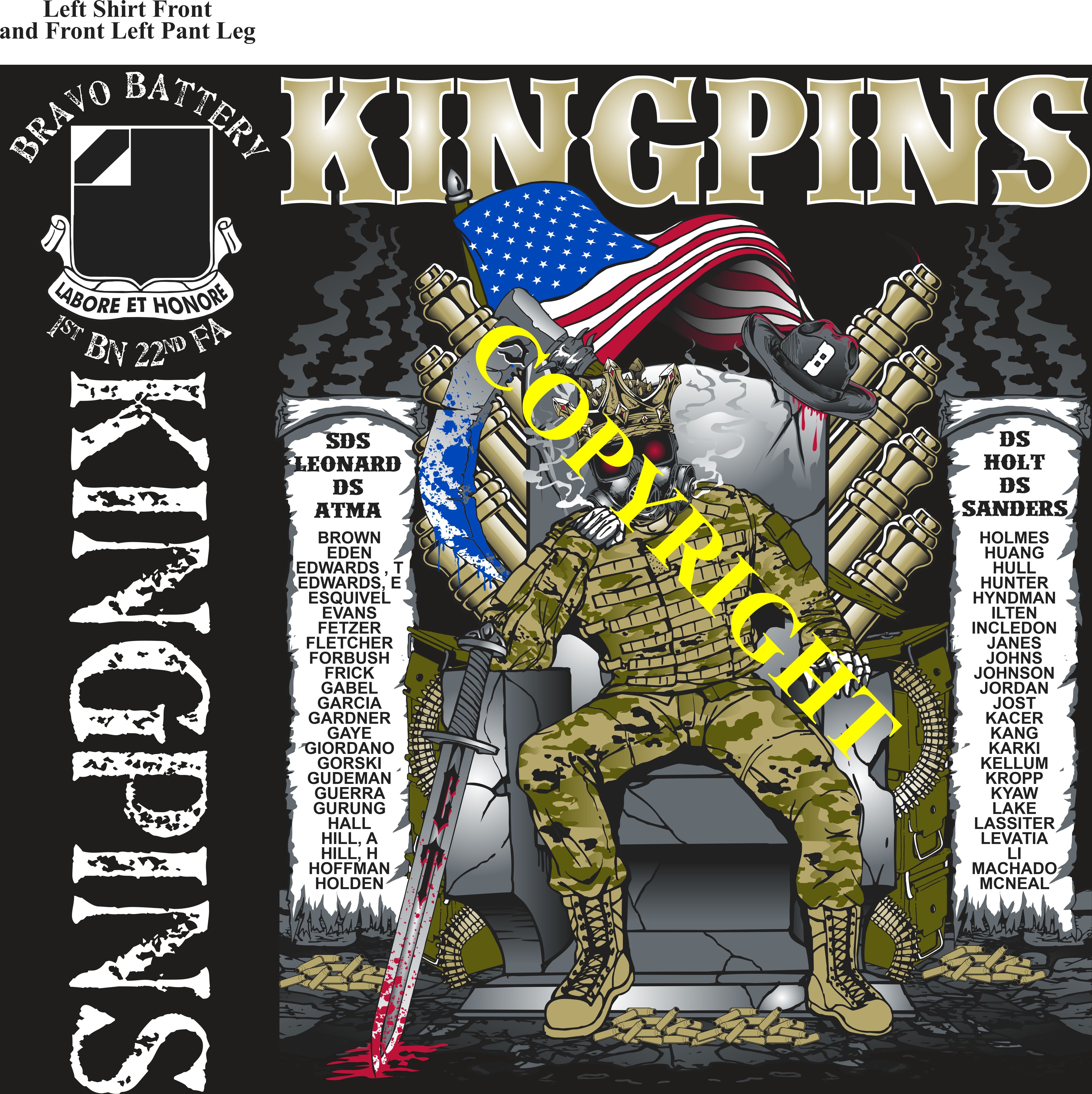 Platoon Items (2nd generation print) BRAVO 1st 22nd KING PINS 2nd PLATOON APR 2023