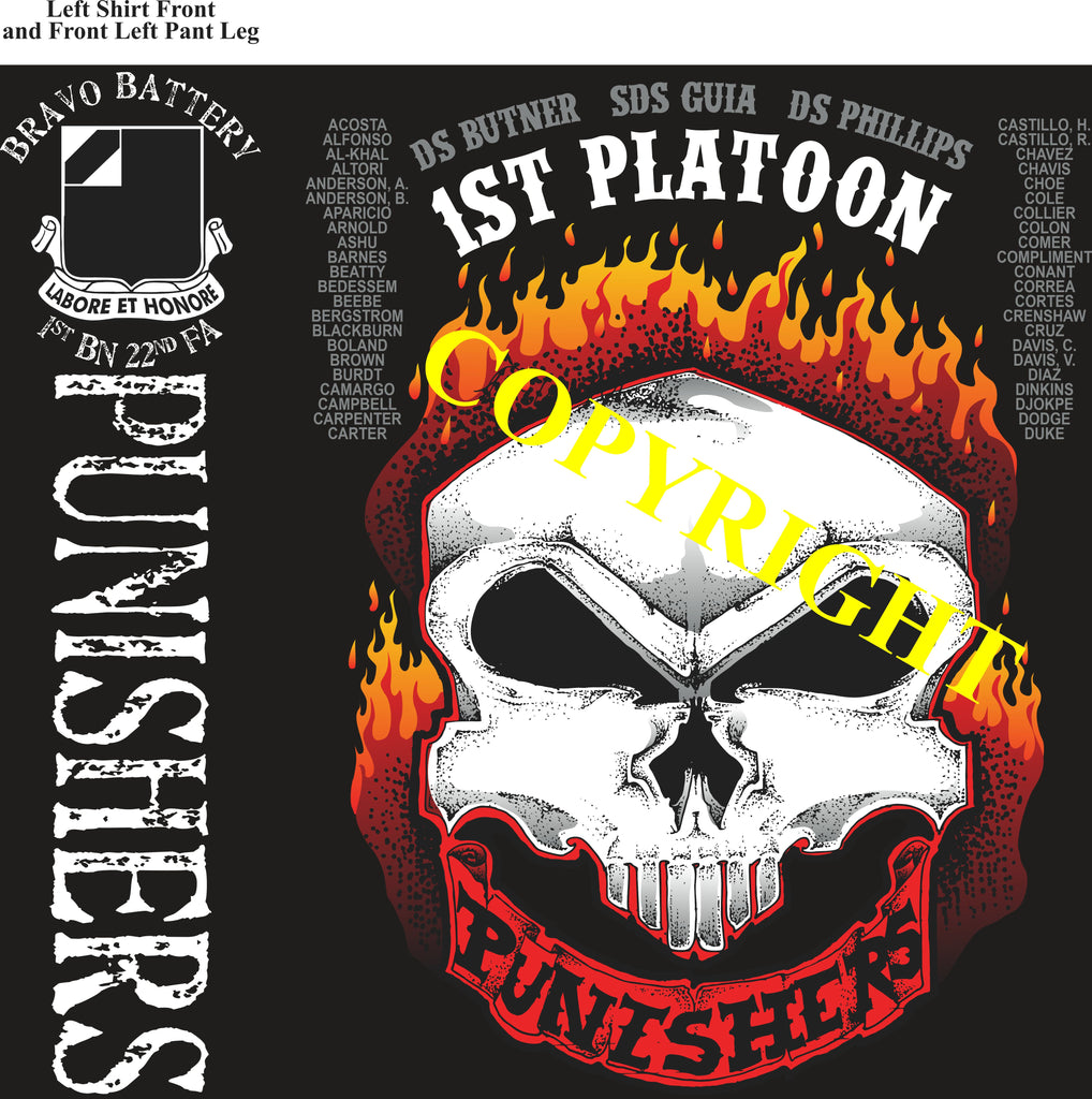 Platoon Shirts (2nd generation print) BRAVO 1st 22nd PUNISHERS JULY 2021