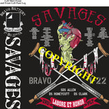 Platoon Shirts (2nd generation print) BRAVO 1st 22nd SAVAGES JULY 2021