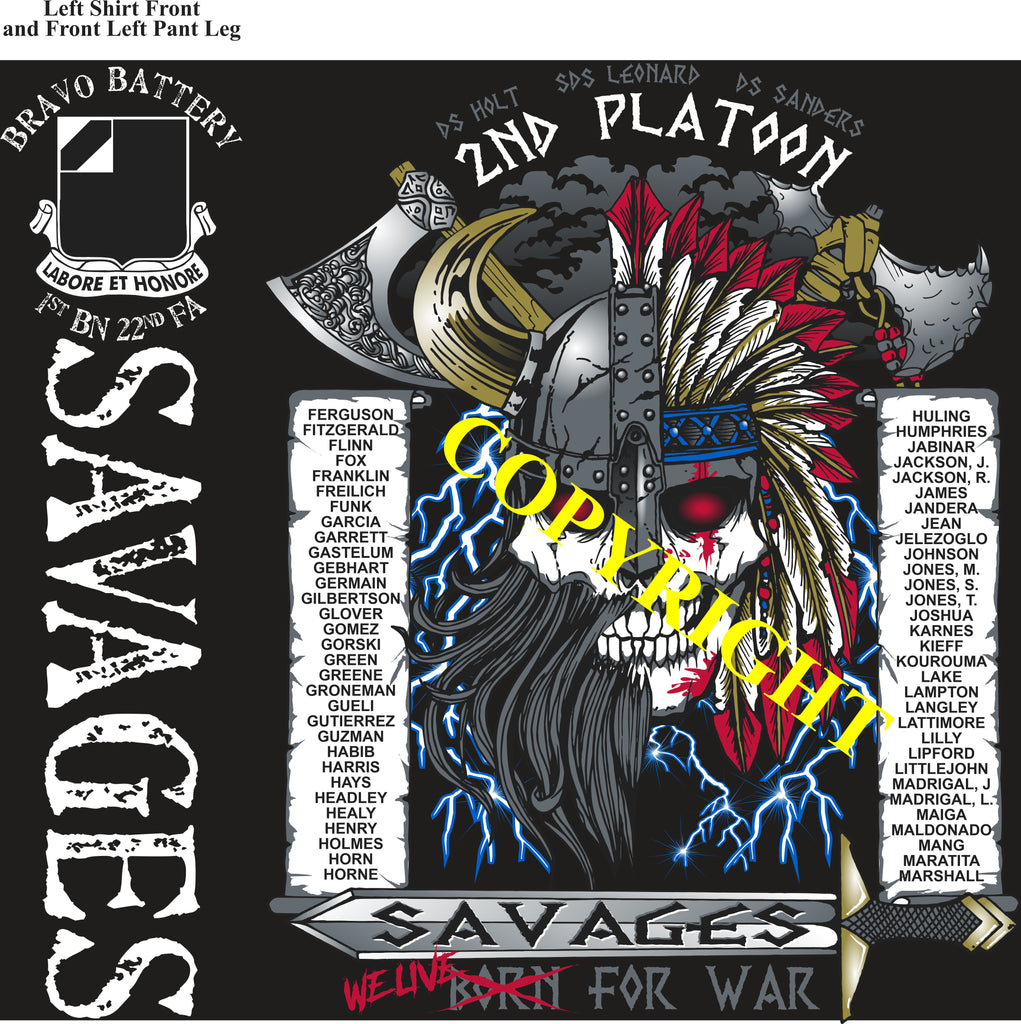 Platoon Items (2nd generation print) BRAVO 1st 22nd SAVAGES OCT 2022