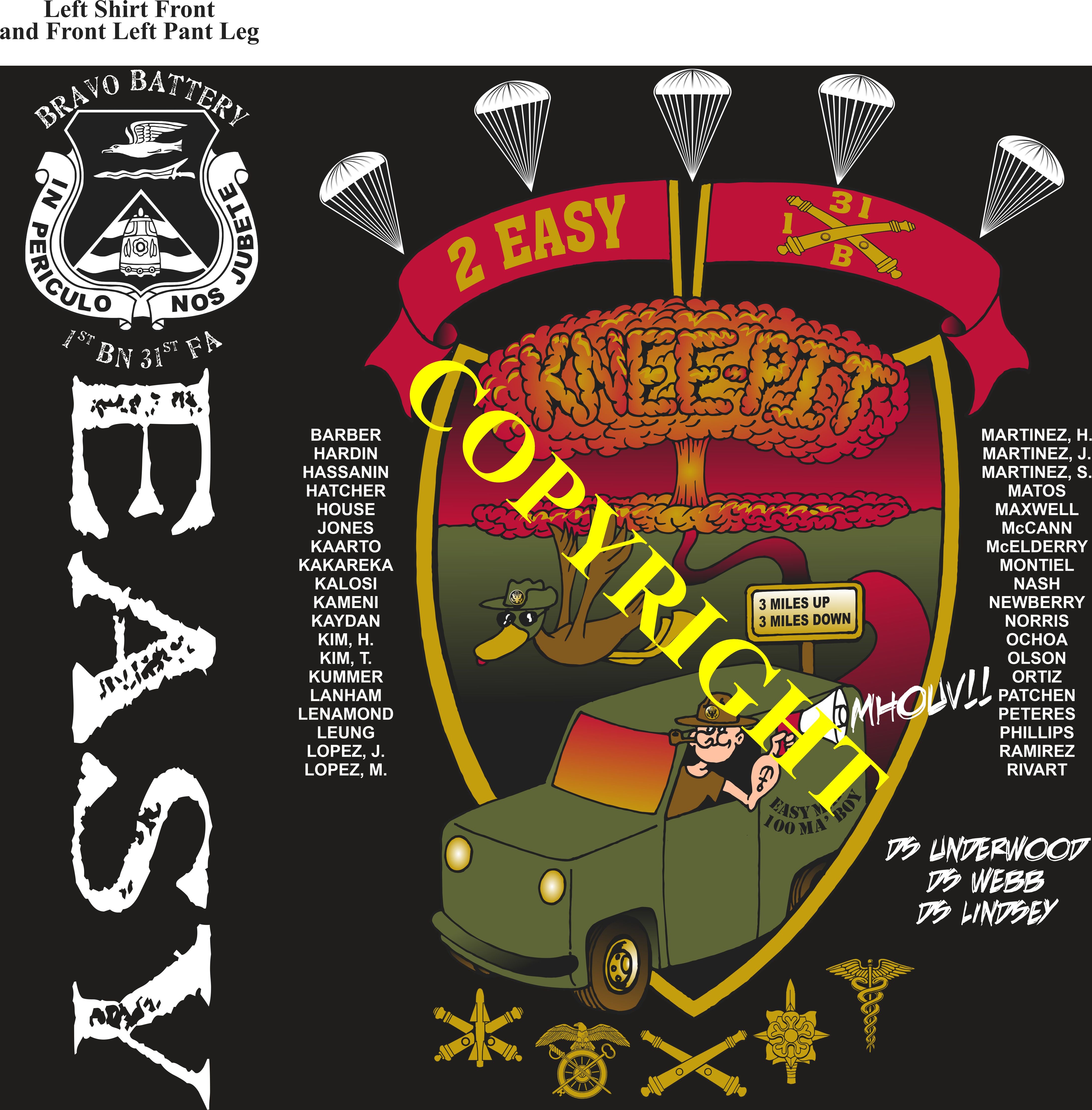 Platoon Items (2nd generation print) BRAVO 1st 31st EASY APR 2022