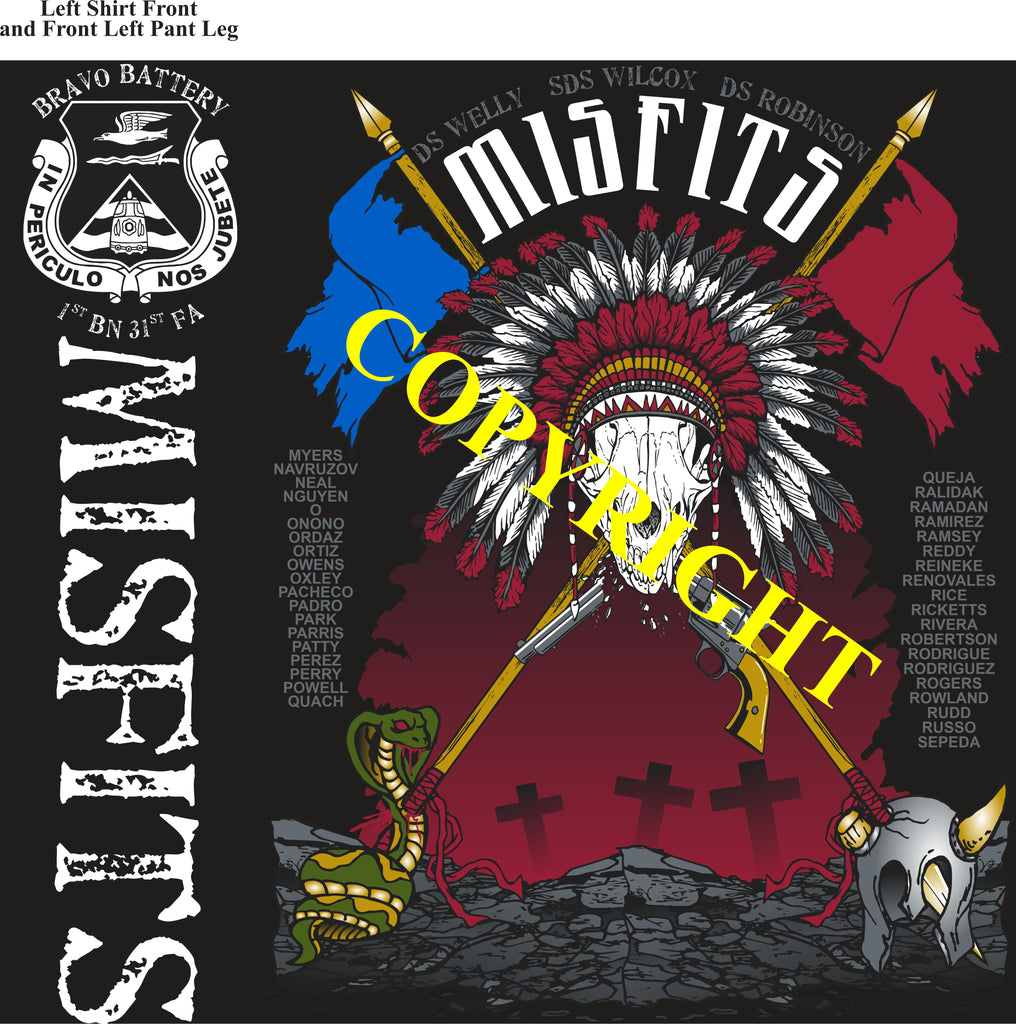 Platoon Shirts (2nd generation print) BRAVO 1st 31st MISFITS APR 2021