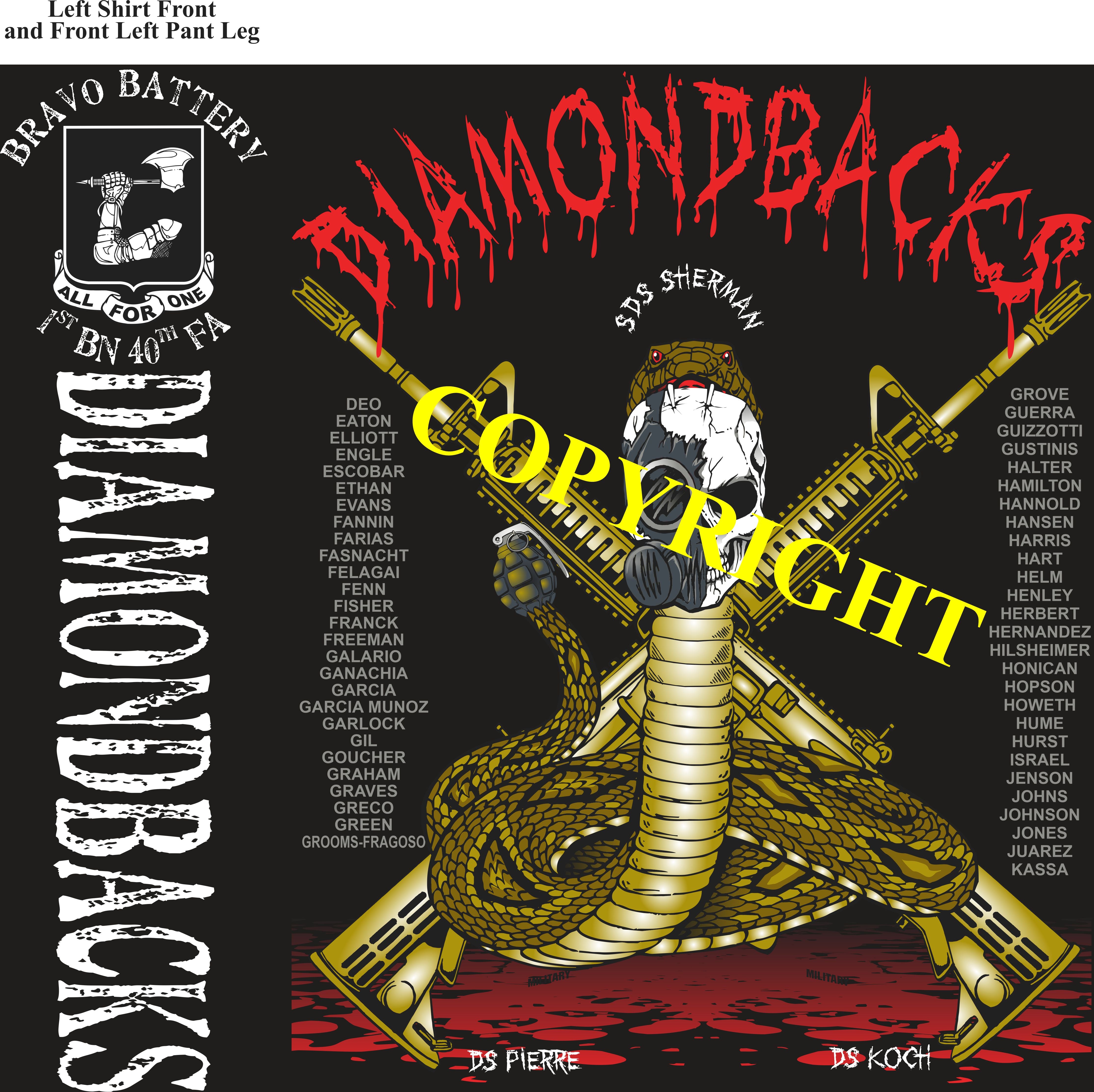 Platoon Shirts (2nd generation print) BRAVO 1st 40th DIAMONDBACKS AUG 2021