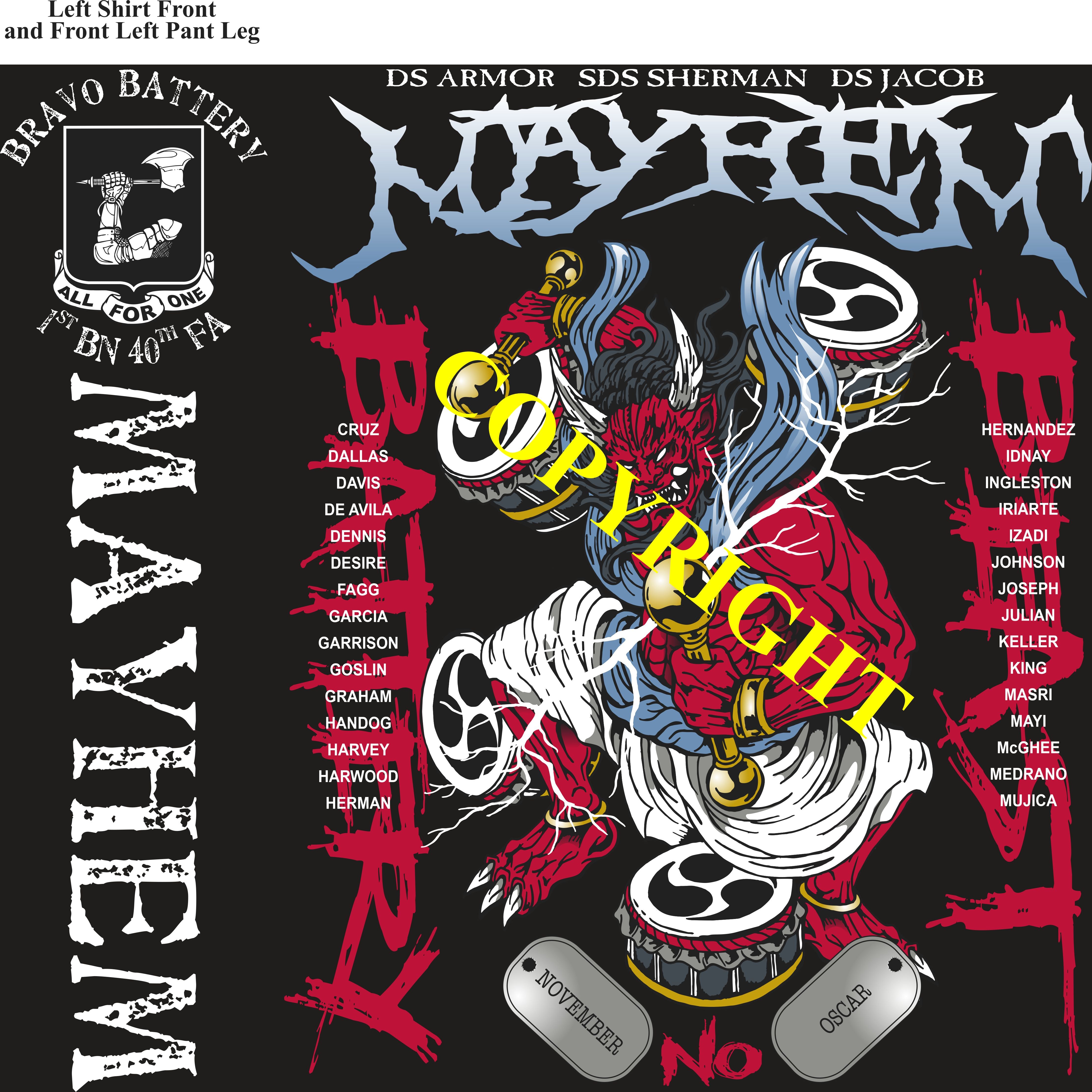 Platoon Items (2nd generation print) BRAVO 1st 40th MAYHEM MAY 2022