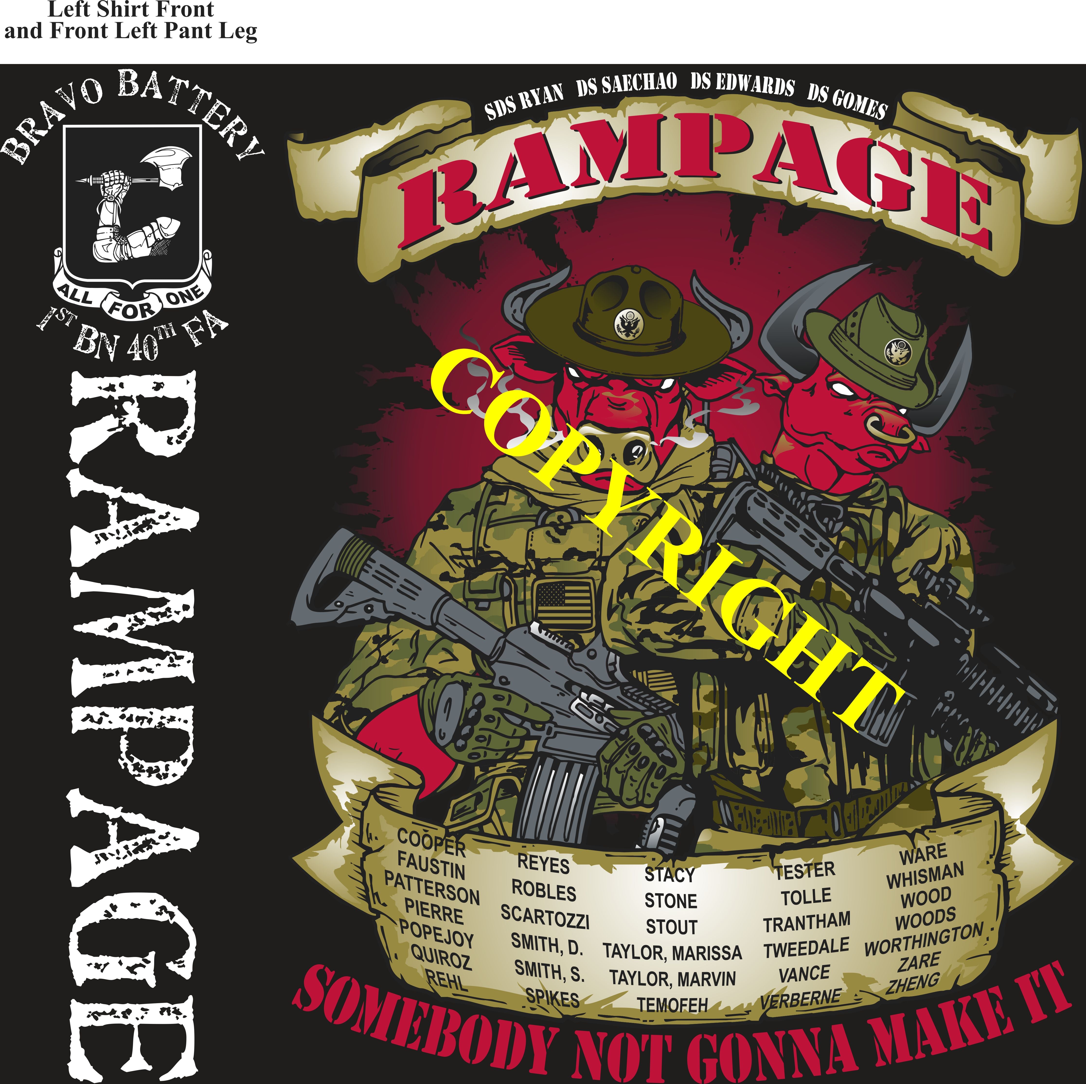 Platoon Items (2nd generation print) BRAVO 1st 40th RAMPAGE MAY 2022