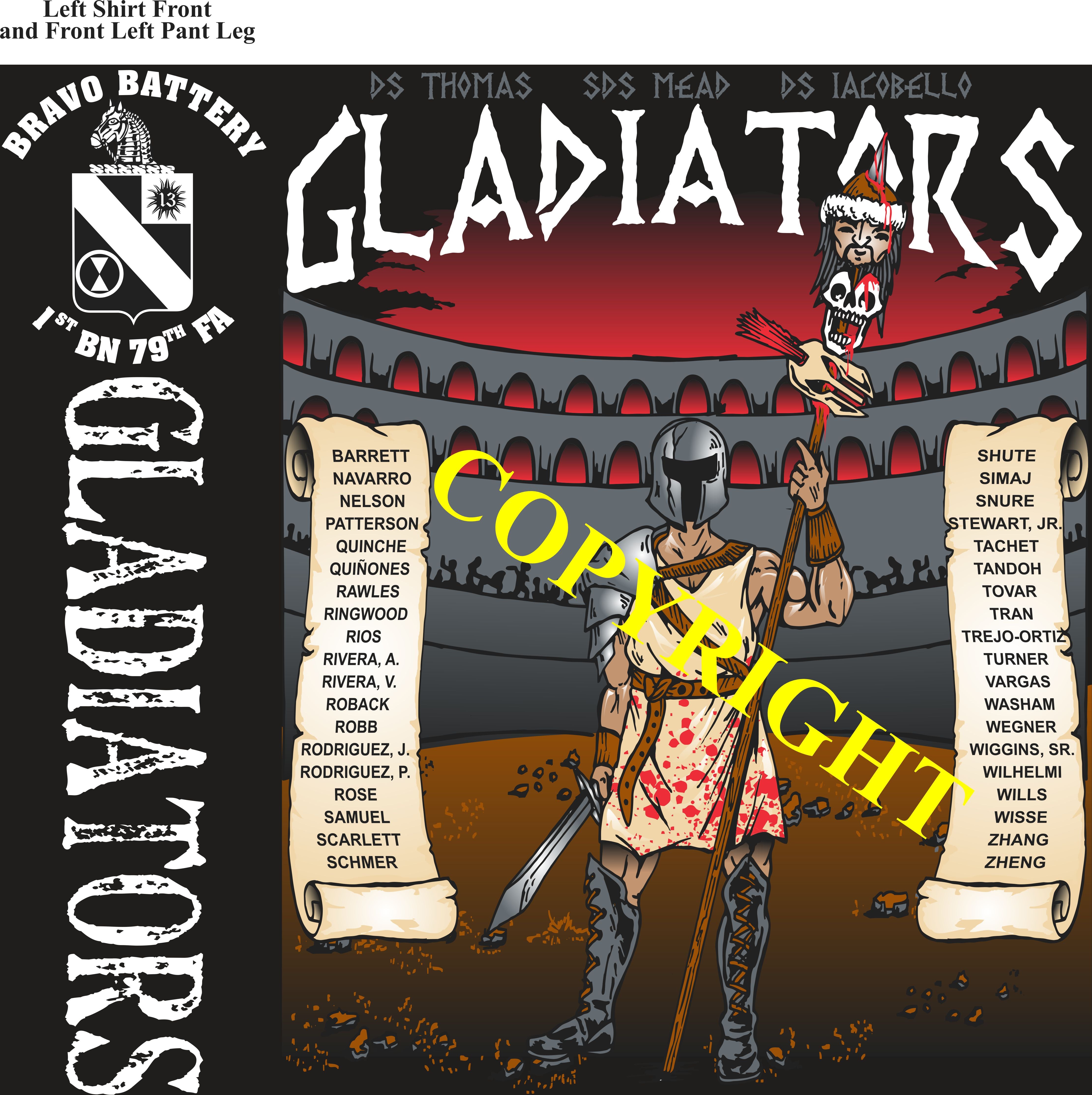 Platoon Items (2nd generation print) BRAVO 1st 79th GLADIATORS JULY 2022