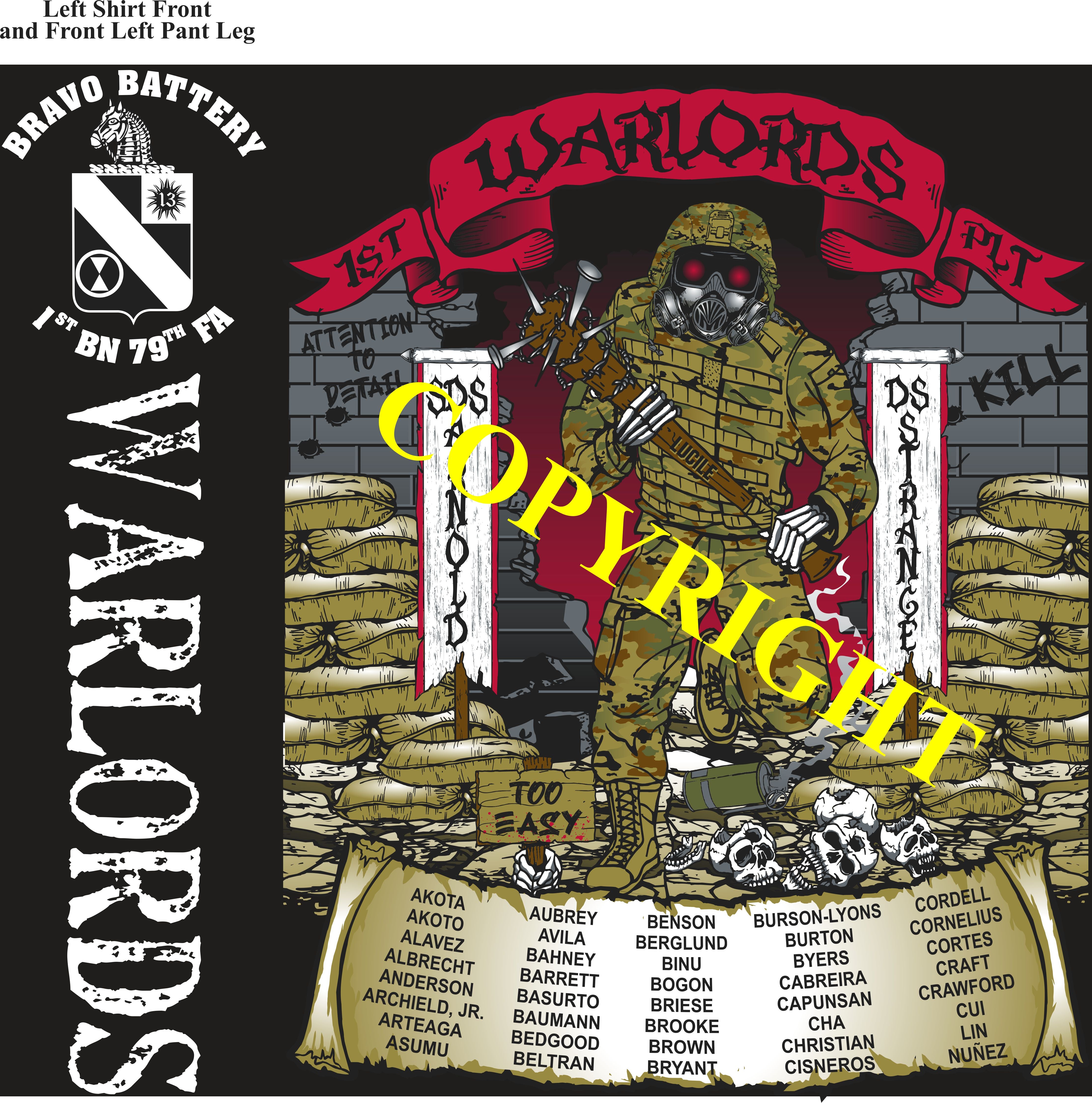 Platoon Items (2nd generation print) BRAVO 1st 79th WARLORDS JULY 2022