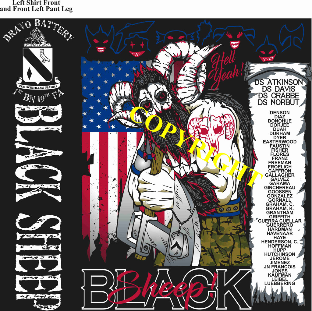 Platoon Shirts (2nd generation print) BRAVO 1st 19th BLACK SHEEP JULY 2019