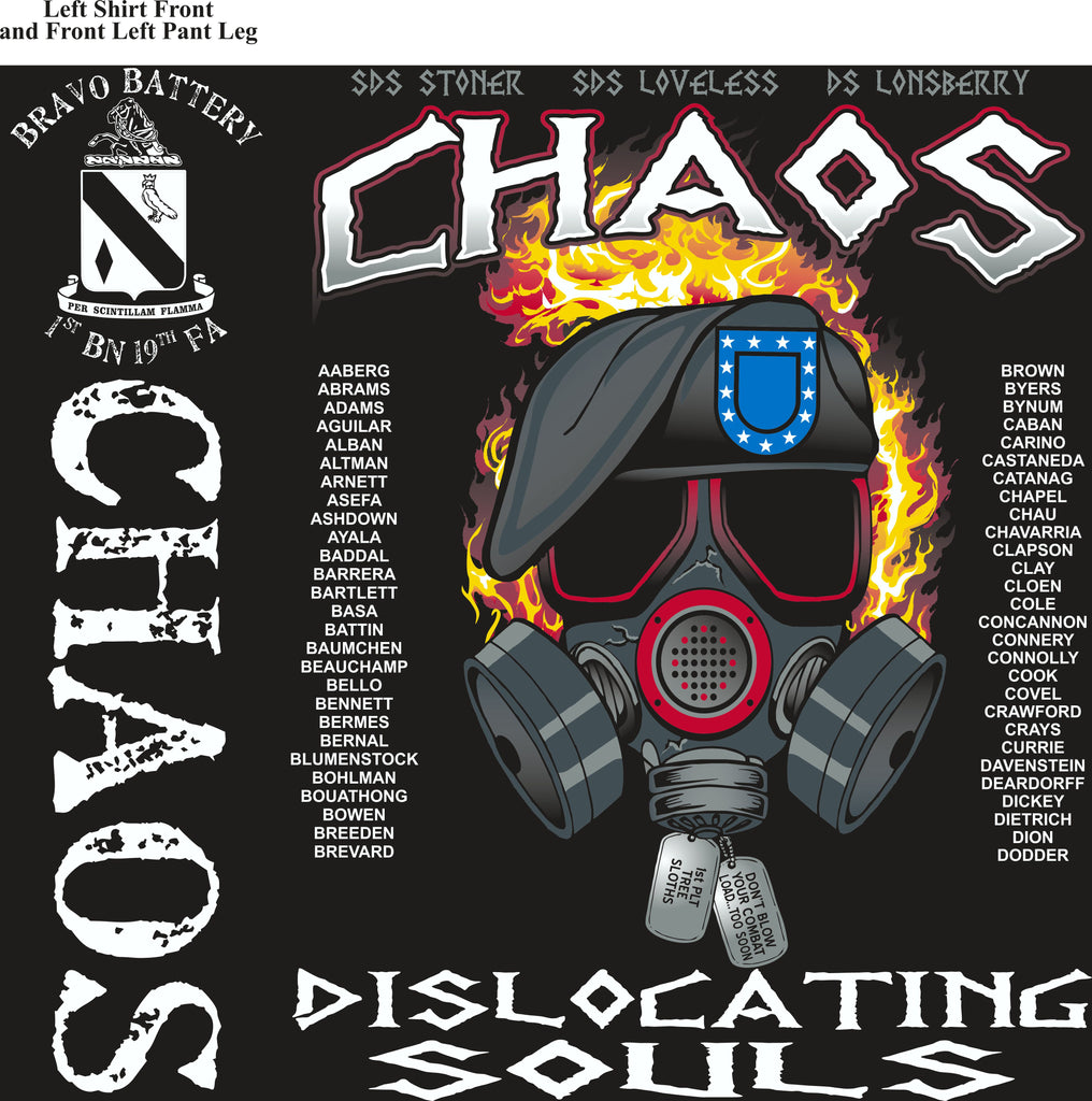 Platoon Shirts (2nd generation print) BRAVO 1ST 19TH CHAOS NOV 2017