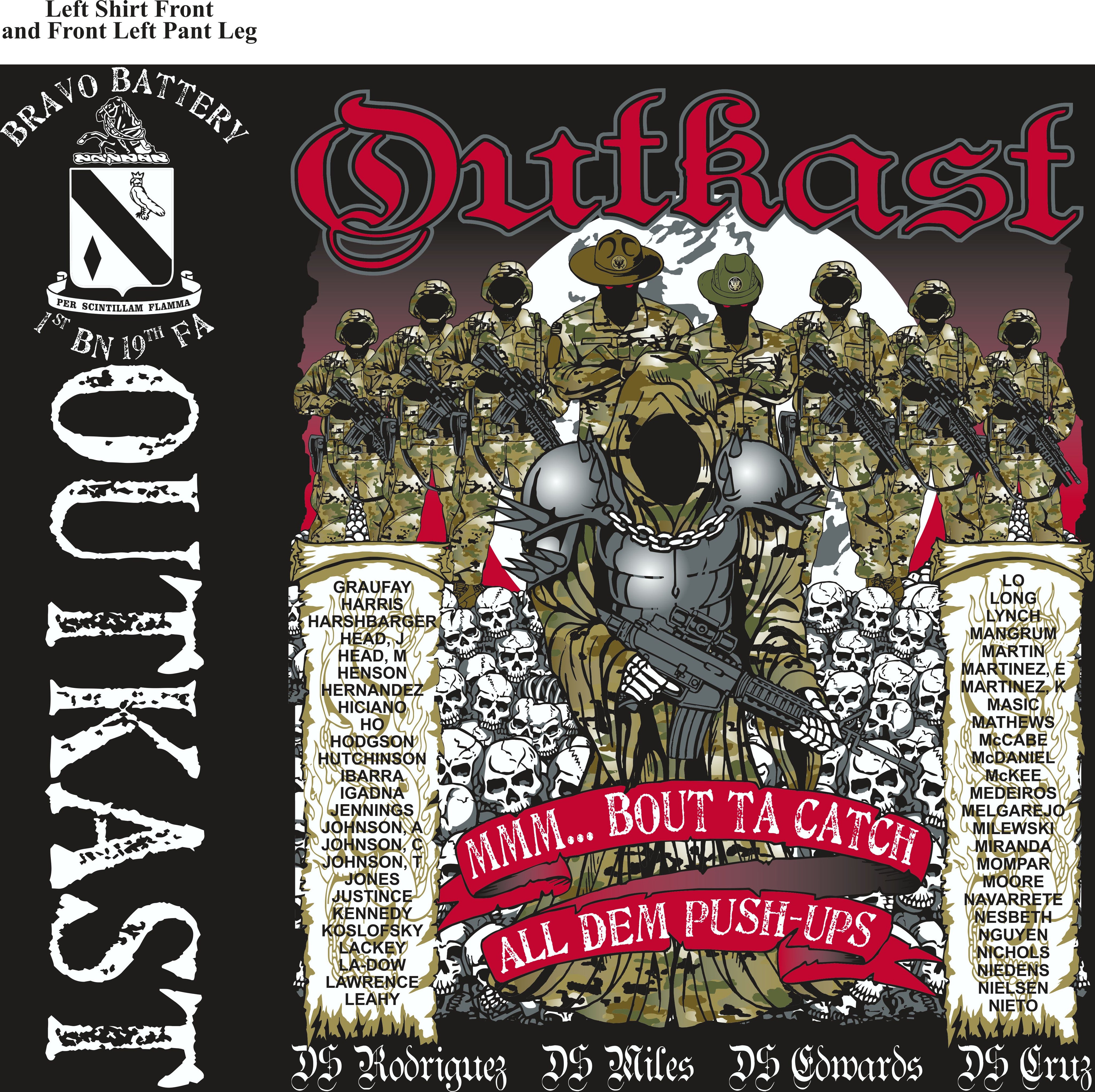 PLATOON SHIRTS (2nd generation print) BRAVO 1st 19th OUTKAST MAY 2017