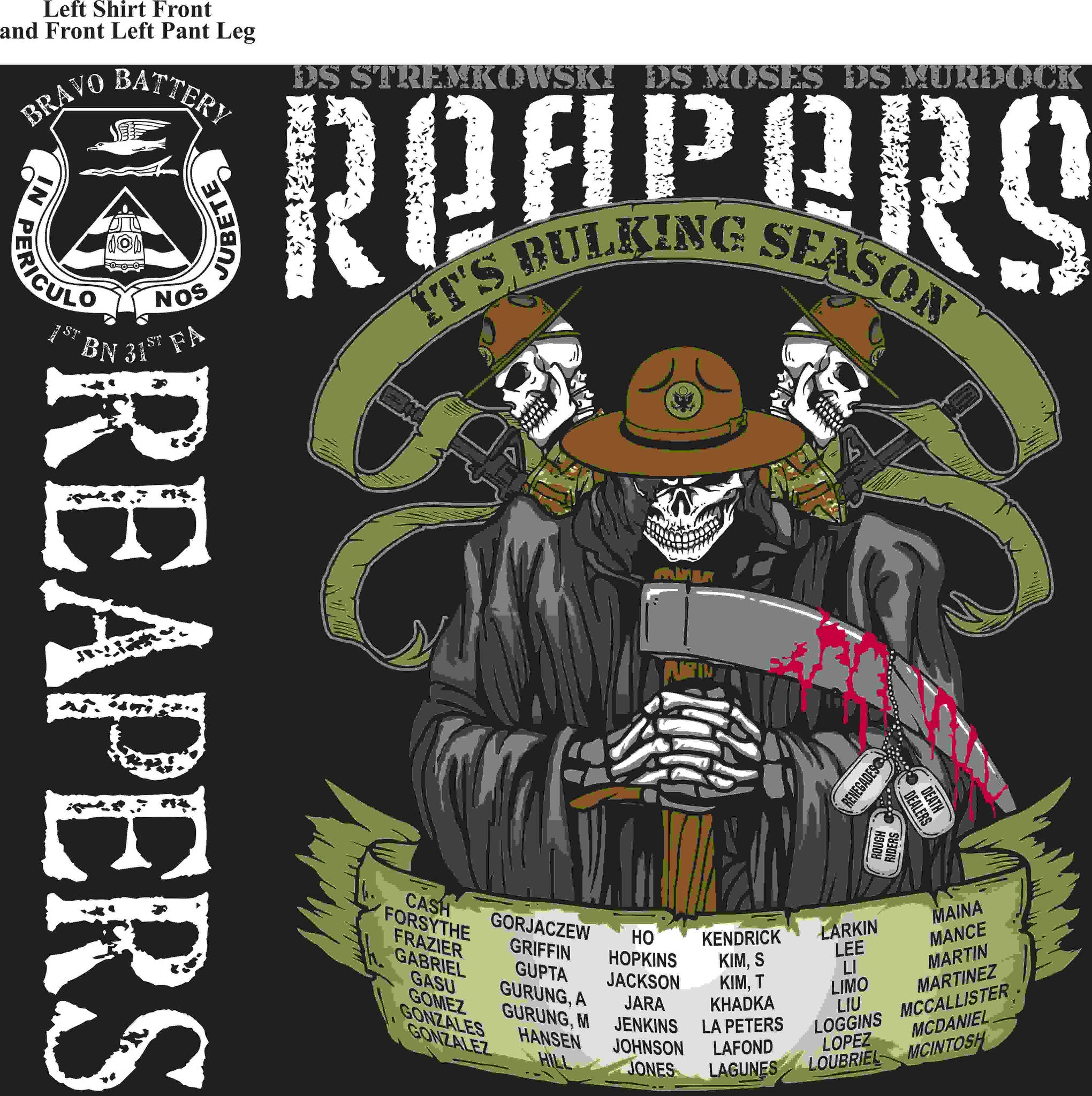 PLATOON SHIRTS (2nd generation print) BRAVO 1st 31st REAPERS MAR 2016