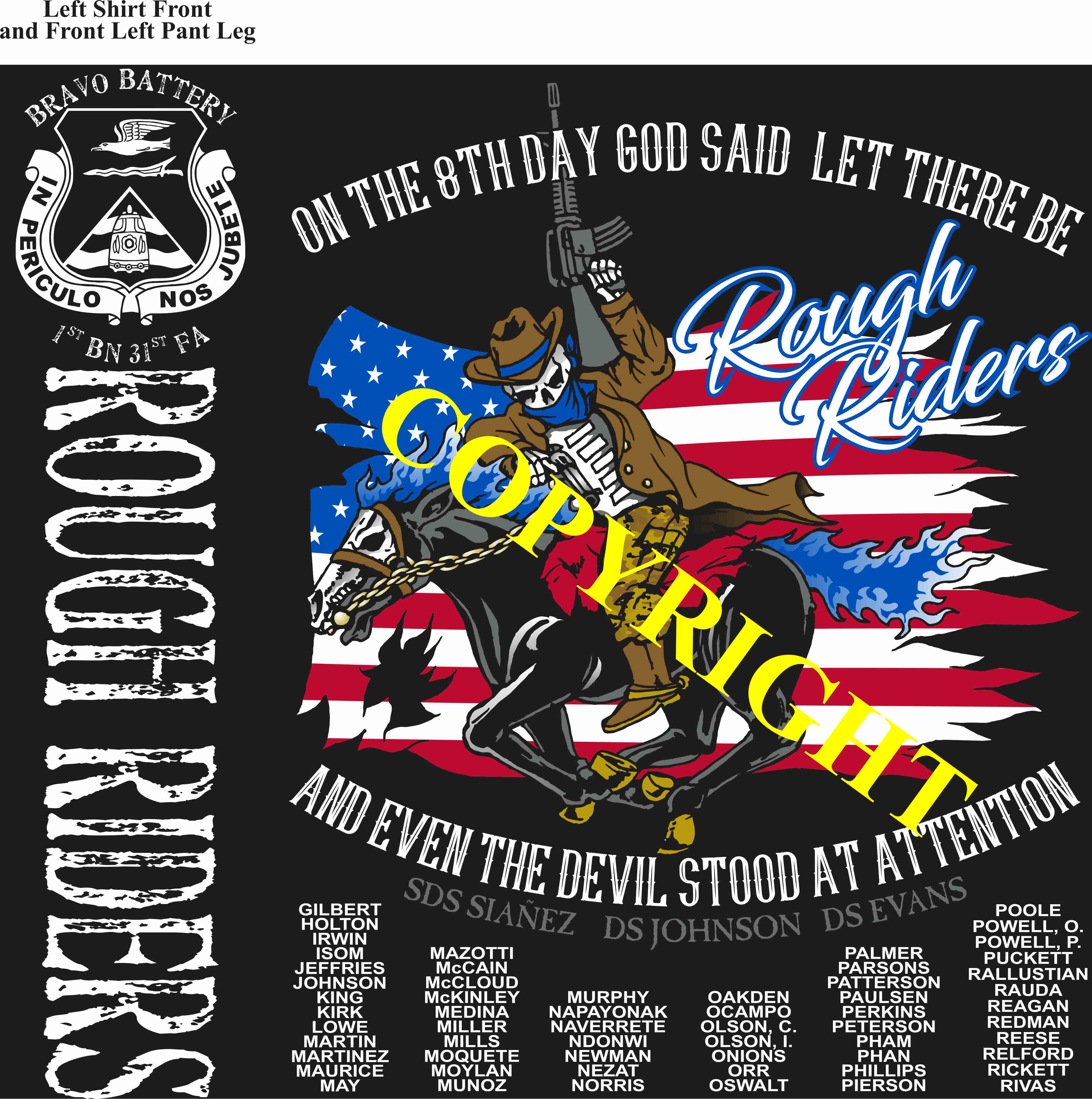 Platoon Shirts (2nd generation print) BRAVO 1st 31st ROUGH RIDERS AUG 2019