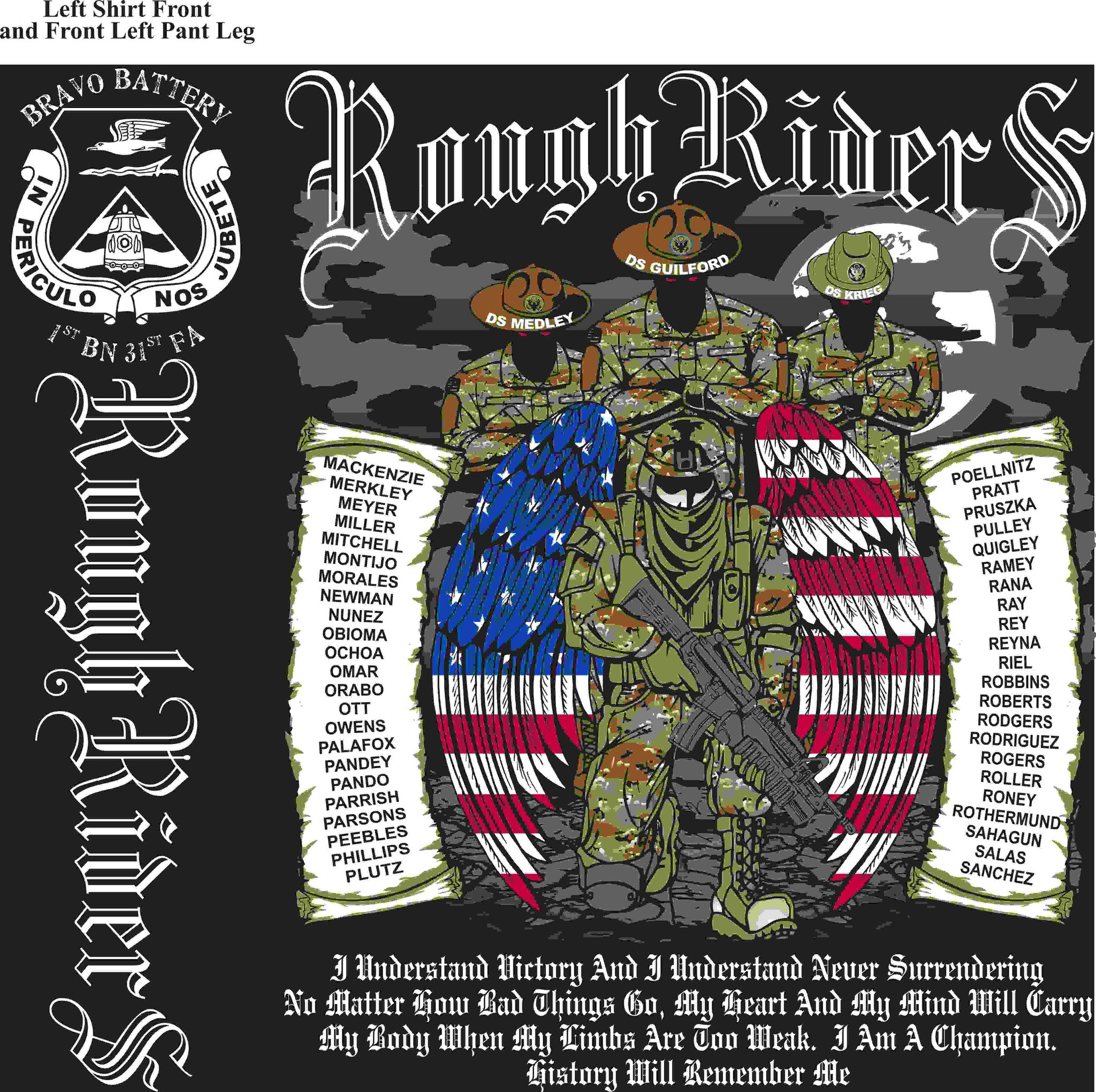 PLATOON SHIRTS (2nd generation print) BRAVO 1st 31st ROUGH RIDERS MAR 2016
