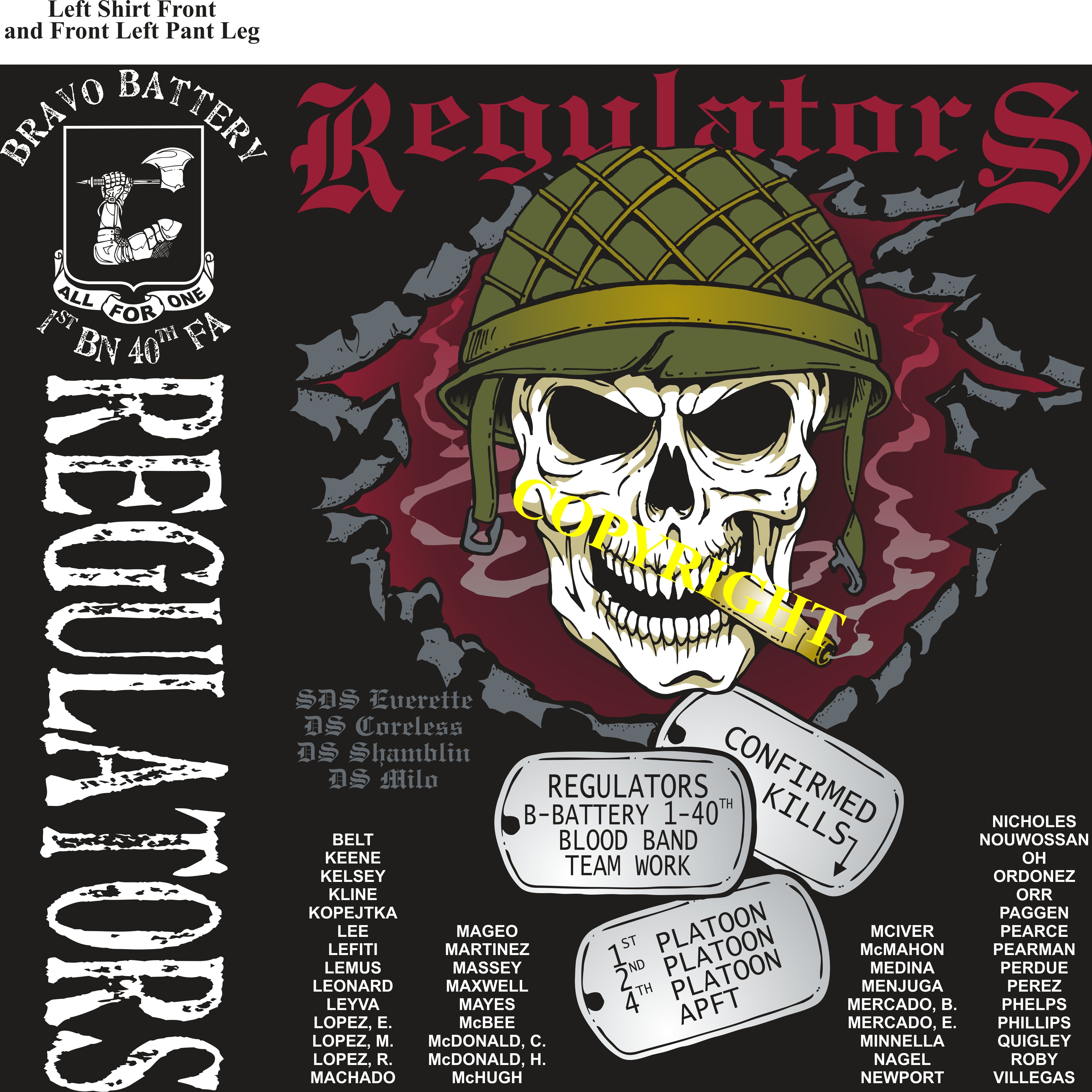 Platoon Shirts (2nd generation print) BRAVO 1st 40th REGULATORS FEB 2019