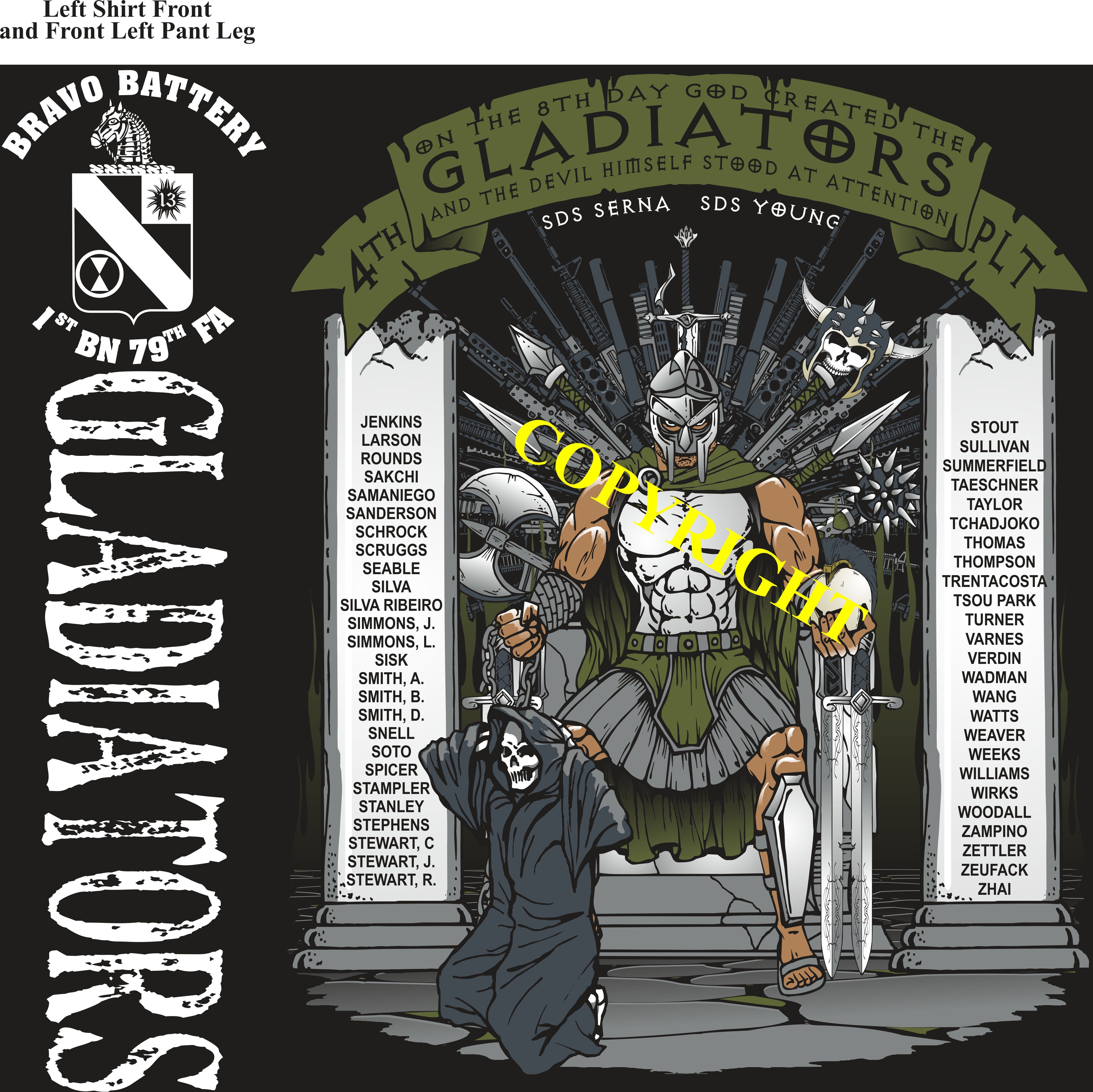 Platoon Shirts (2nd generation print) BRAVO 1ST 79TH GLADIATORS APR 2019