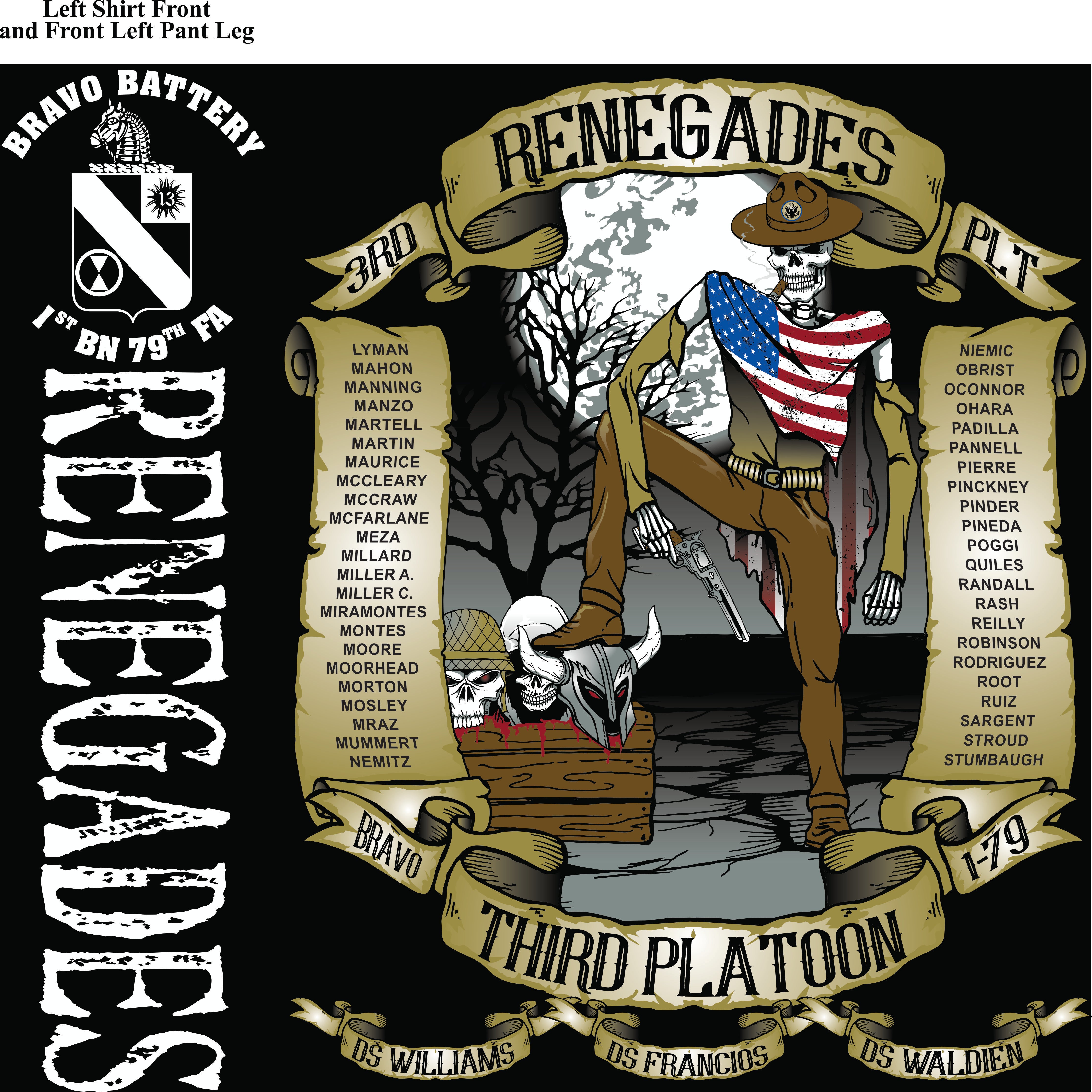 Platoon Shirts (2nd generation print) BRAVO 1st 79th RENEGADES SEPT 2018