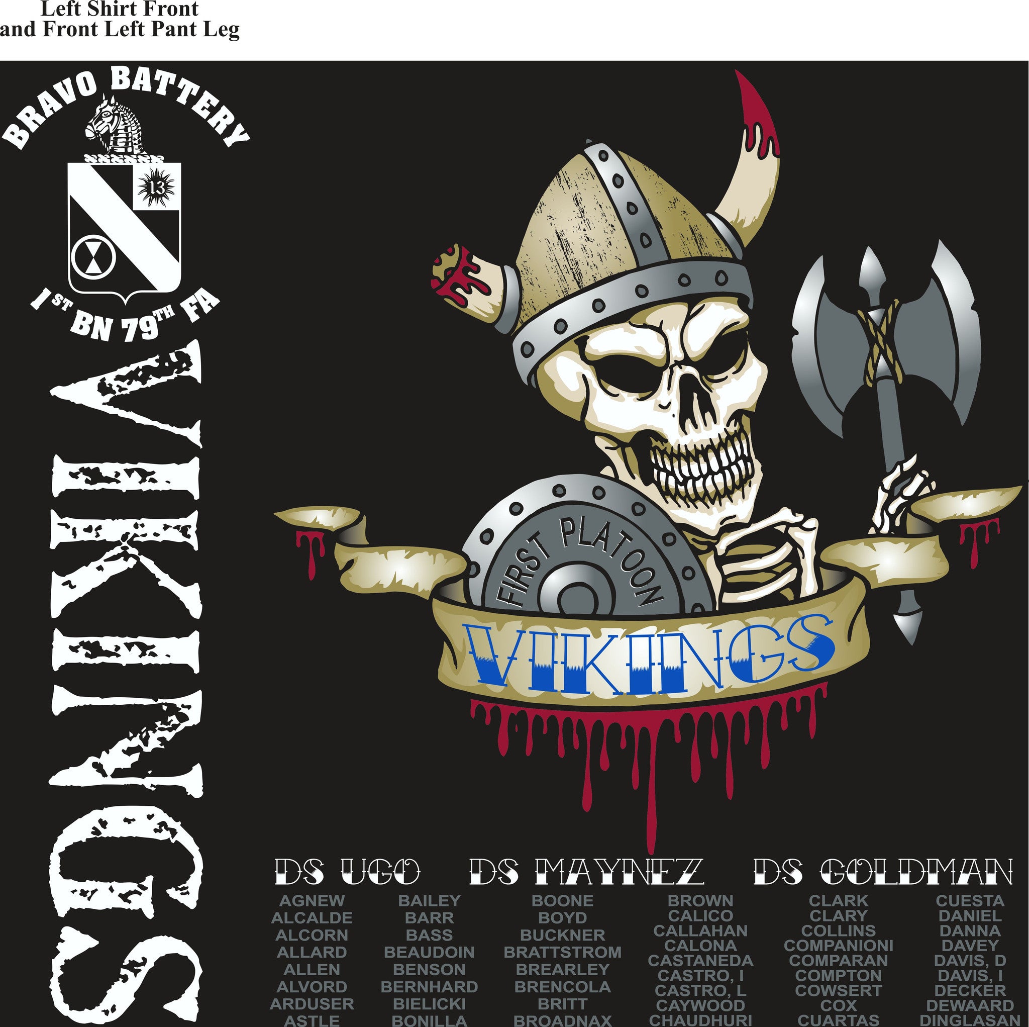 PLATOON SHIRTS (2nd generation print) BRAVO 1st 79th VIKINGS MAR 2017