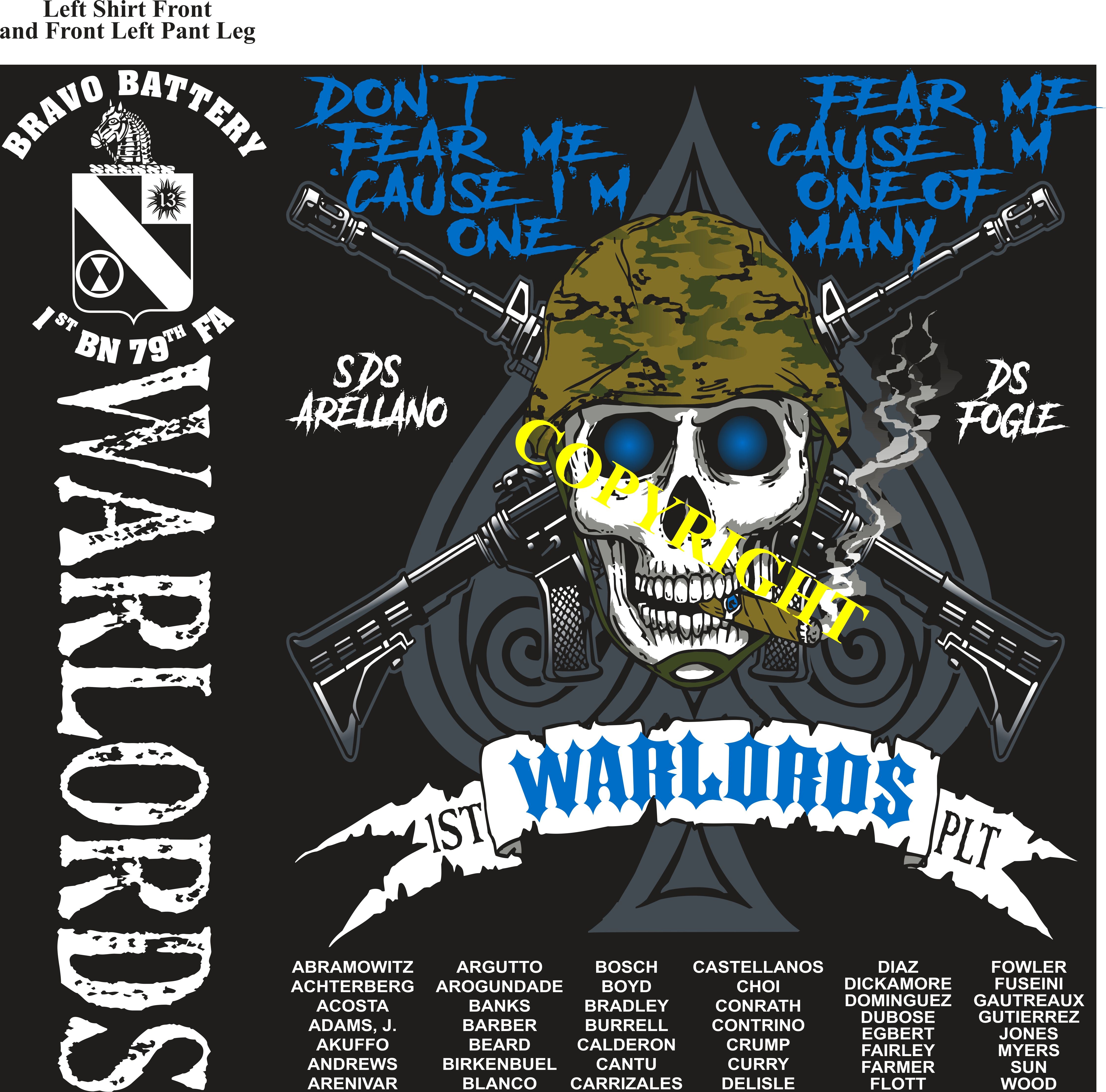 Platoon Shirts (2nd generation print) BRAVO 1ST 79TH WARLORDS APR 2019