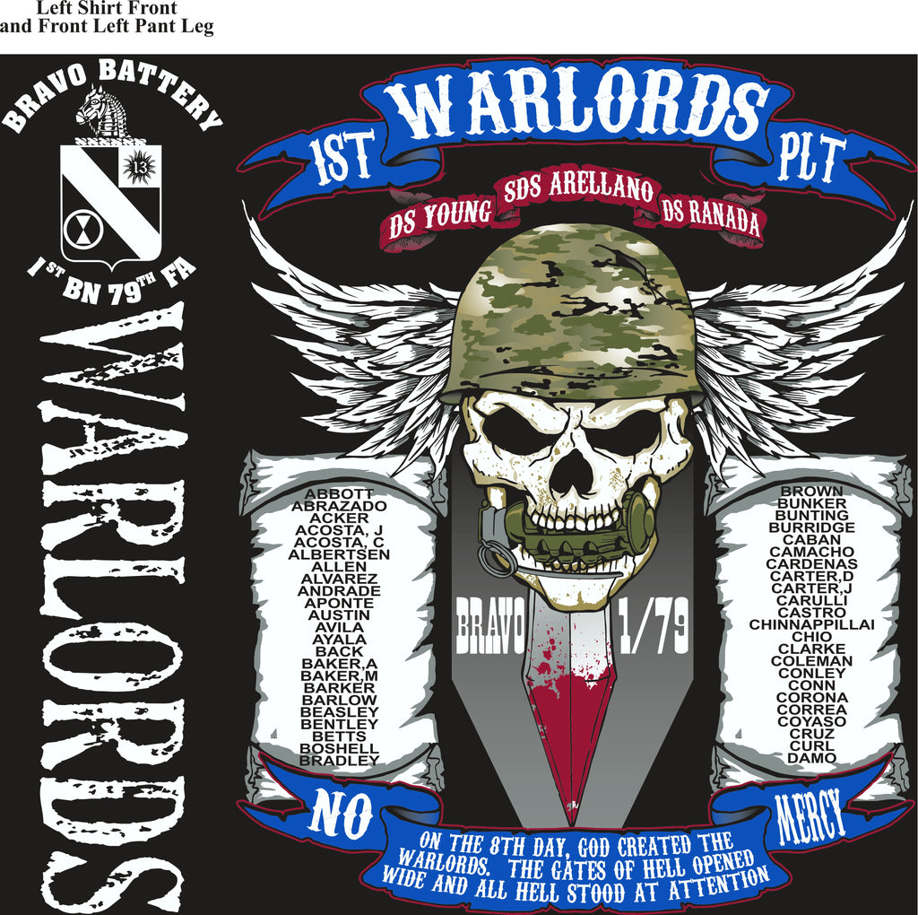 Platoon Shirts (2nd generation print) BRAVO 1st 79th WARLORDS JULY 2018