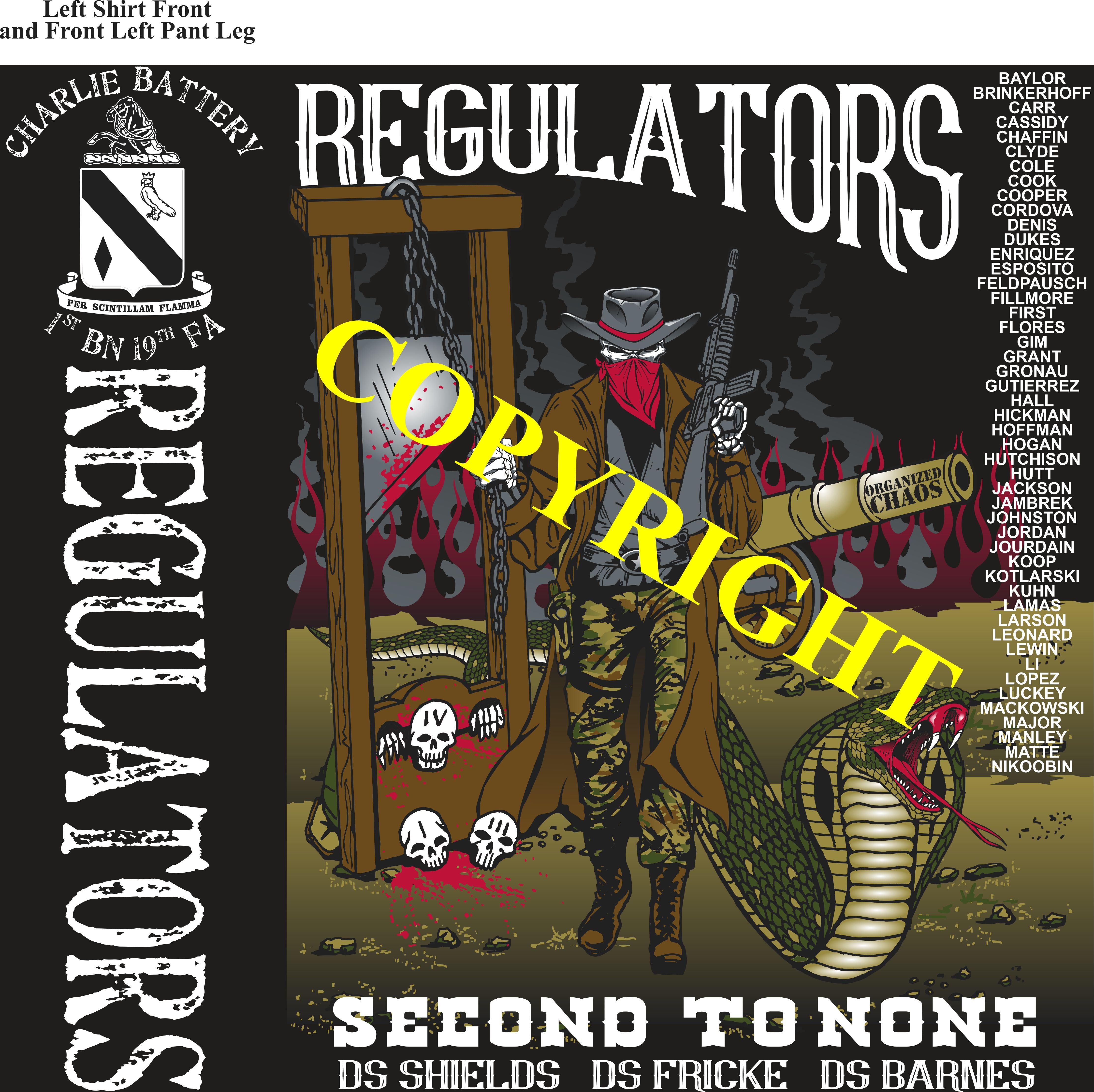 Platoon Shirts (2nd generation print) CHARLIE 1st 19th REGULATORS APR 2021