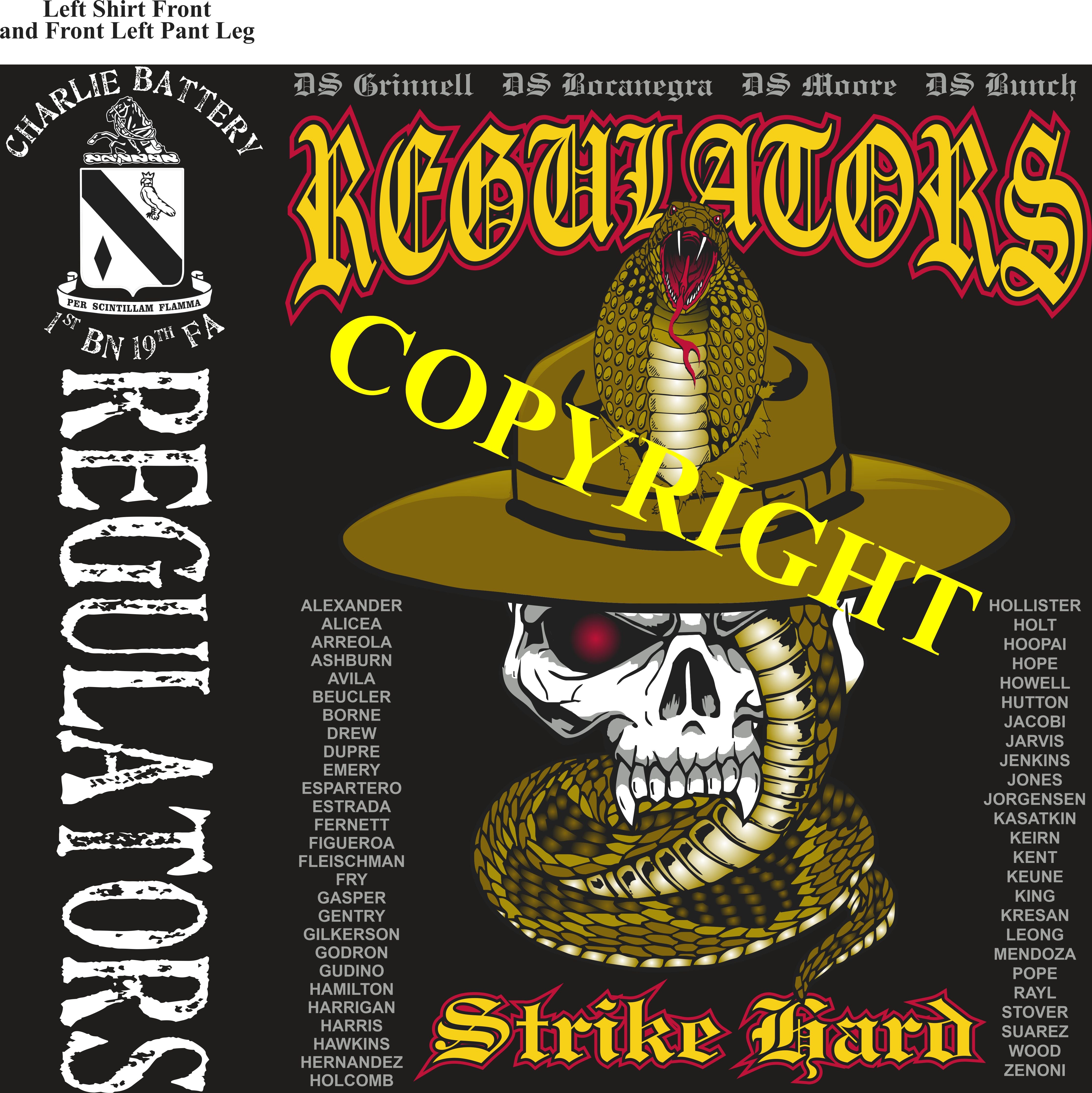 Platoon Shirts (2nd generation print) CHARLIE 1st 19th REGULATORS MAY 2020