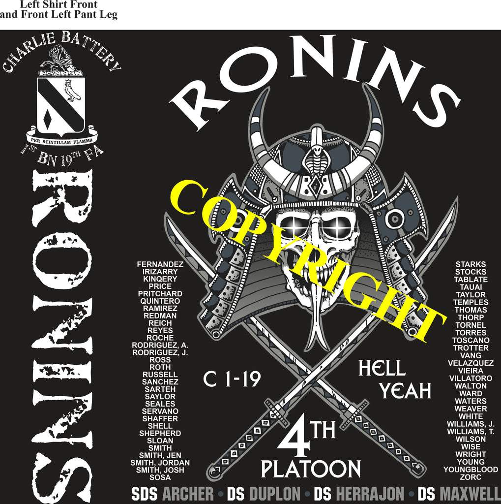Platoon Items (2nd generation print) CHARLIE 1st 19th RONINS FEB 2022