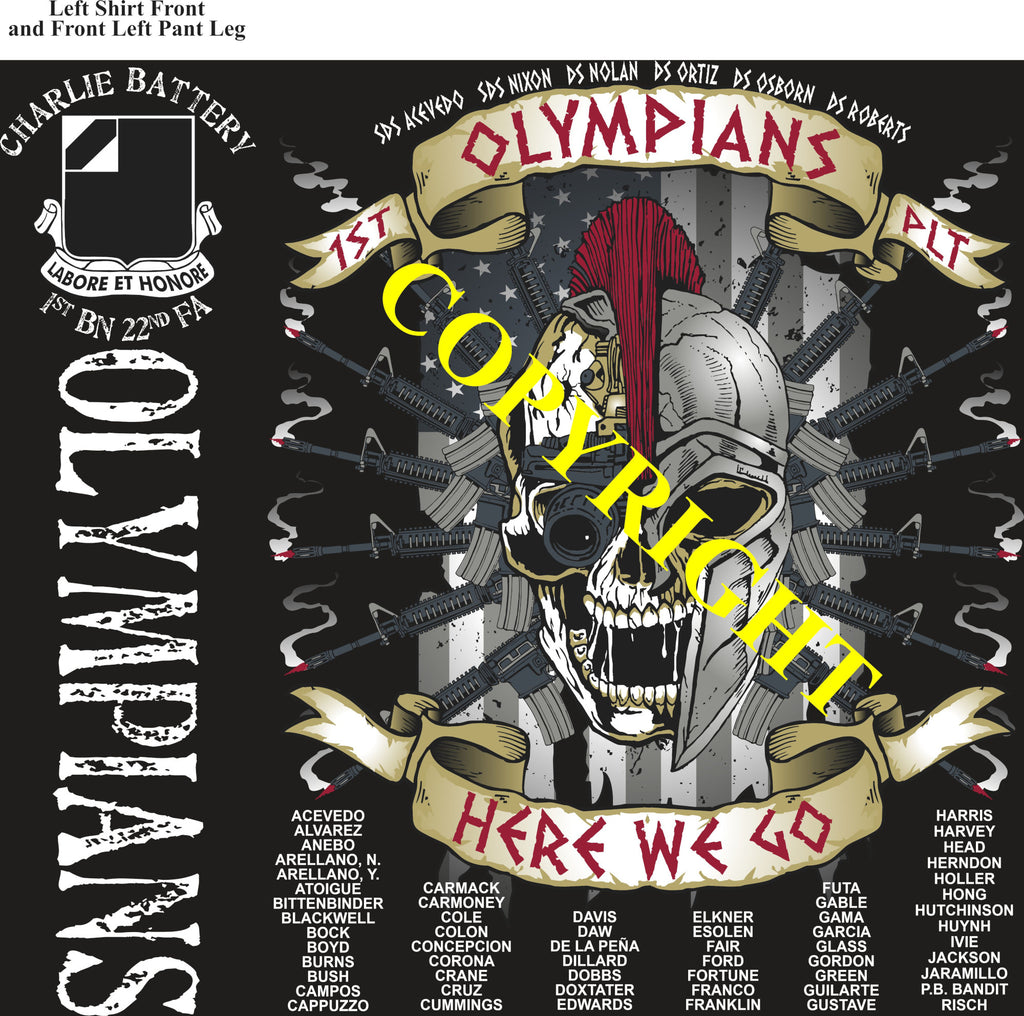 Platoon Items (2nd generation print) CHARLIE 1st 22nd OLYMPIANS 1st PLATOON MAY 2023